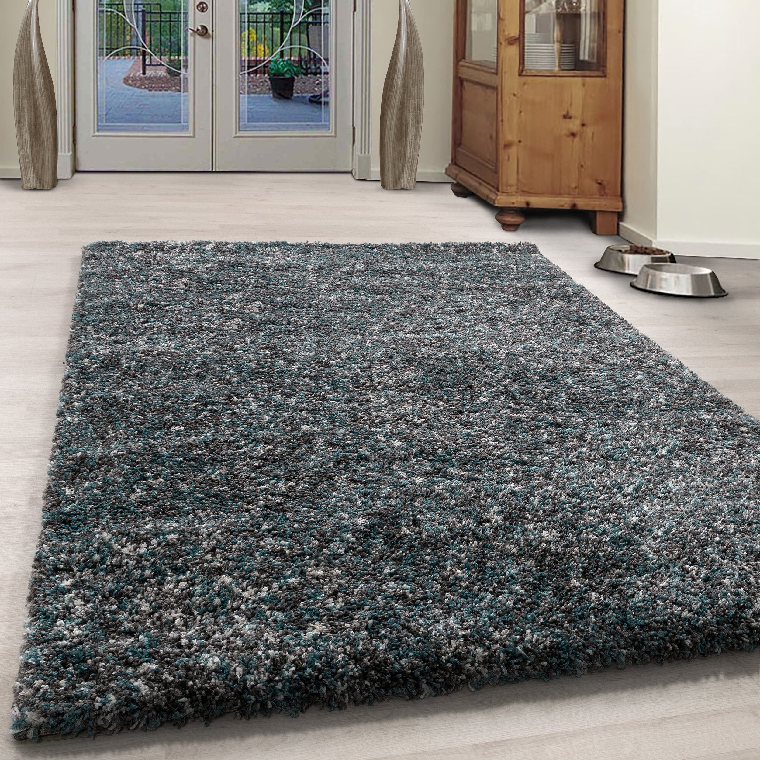 Blauw Tapijt Hoogpolig Vloerkleed - Omid Mixture - Omid Carpets