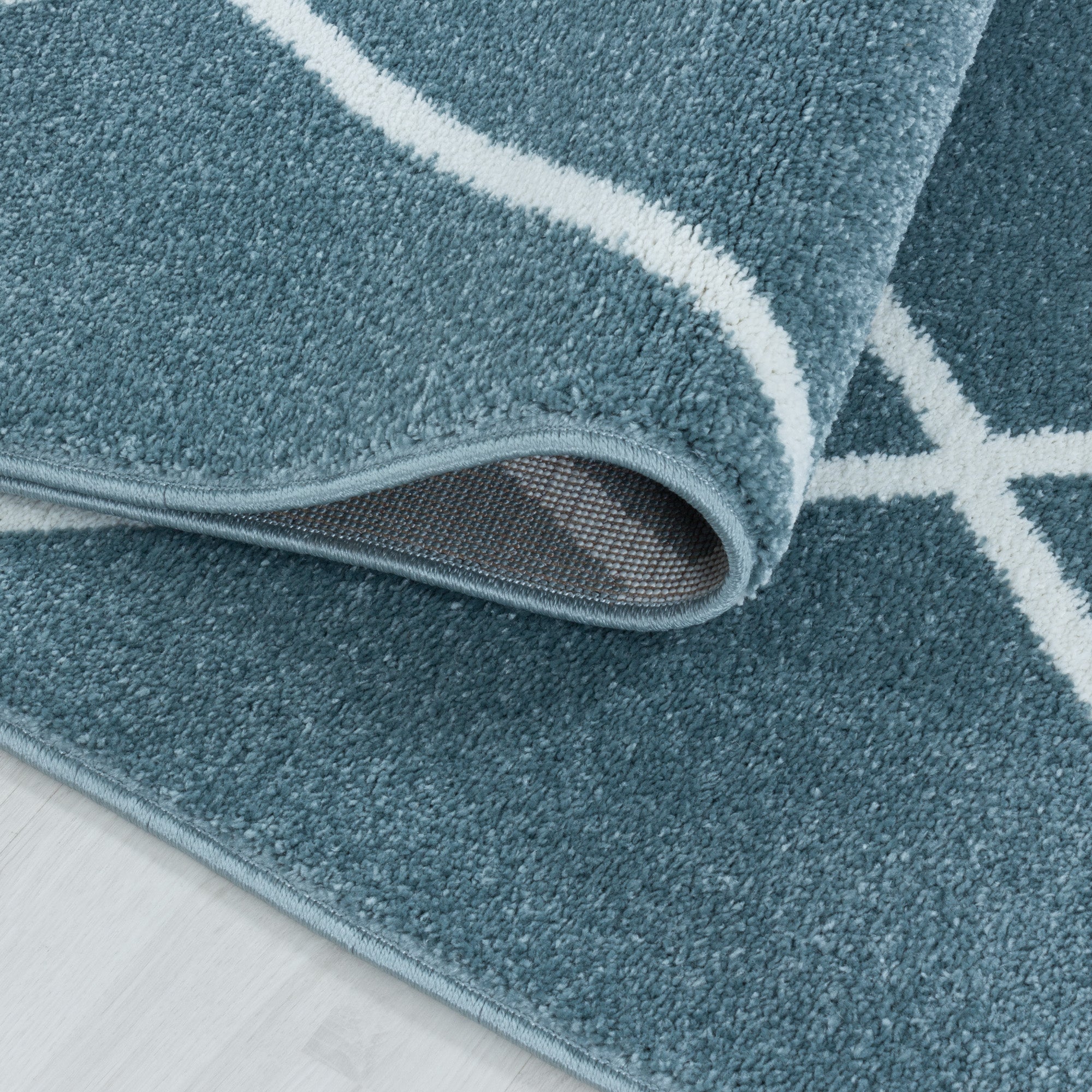 Blauw Tapijt Laagpolig Vloerkleed Omid Sensational