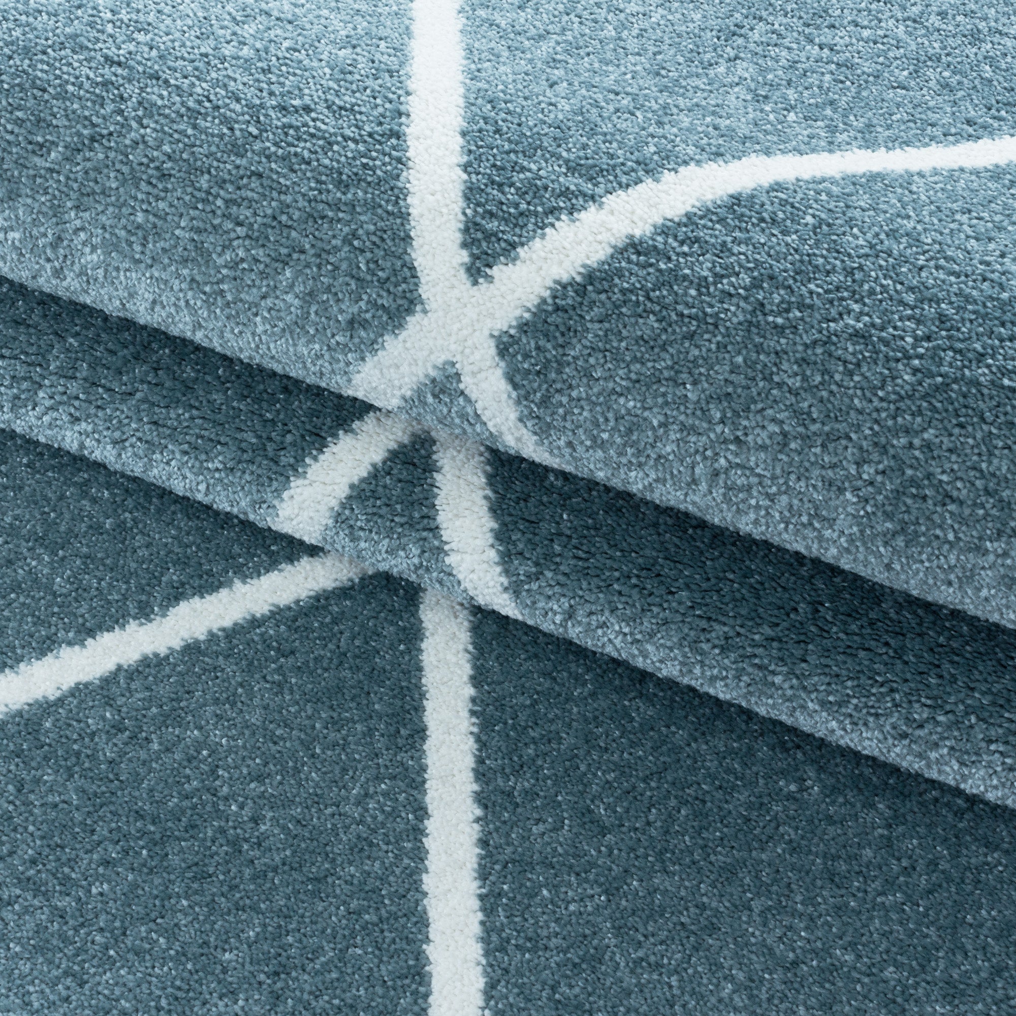 Blauw Tapijt Laagpolig Vloerkleed Omid Sensational