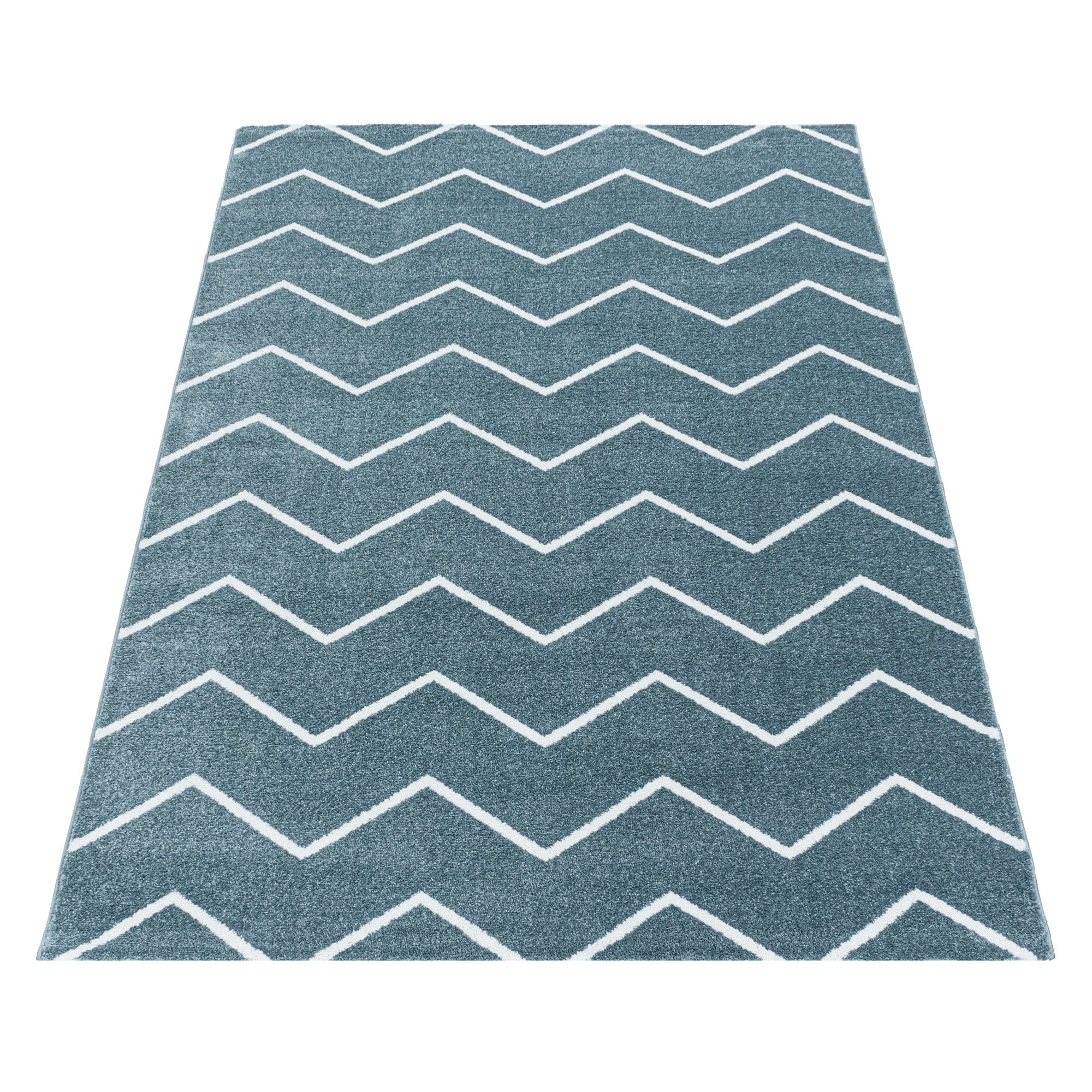 Blauw Tapijt Laagpolig Vloerkleed Omid Sensational