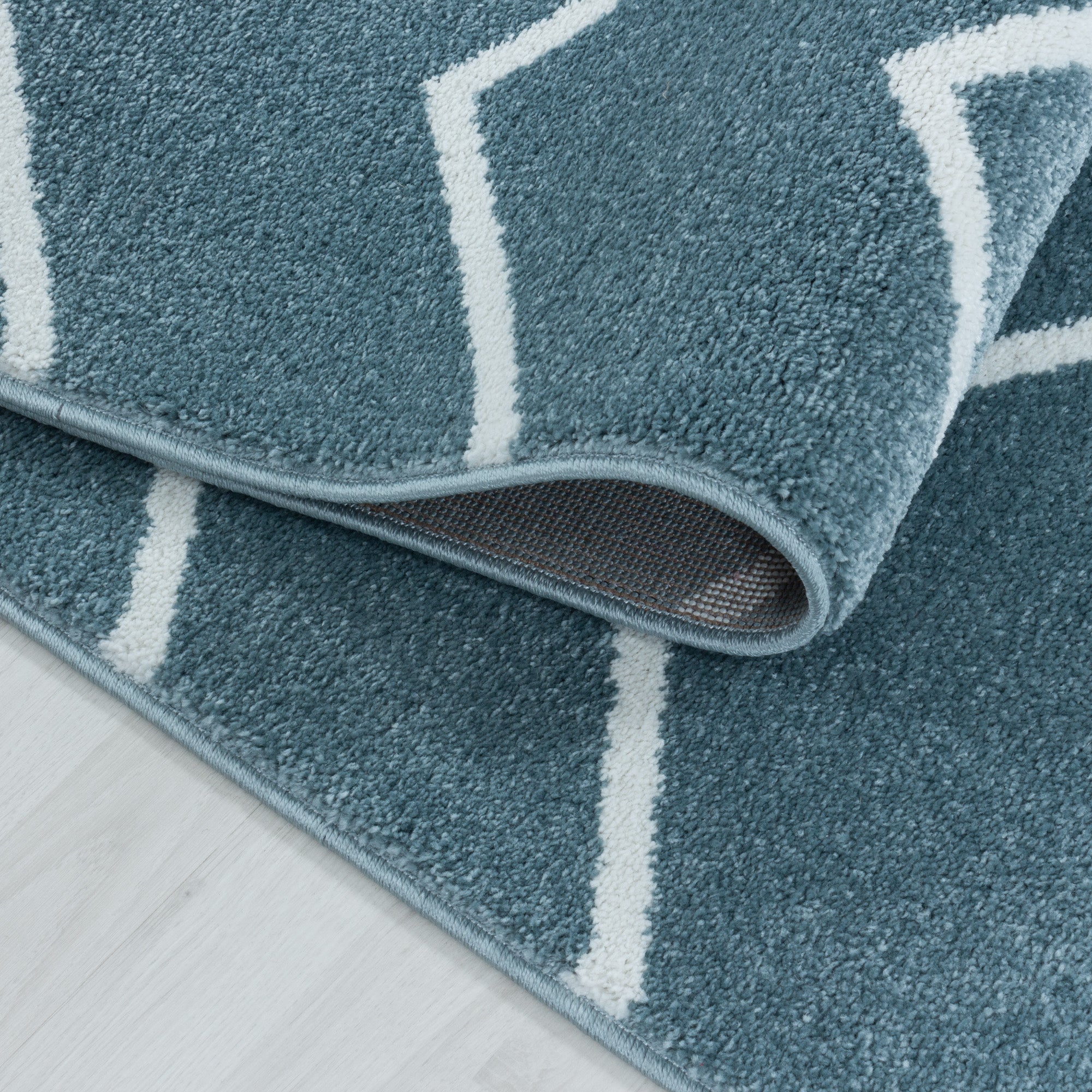 Blauw Tapijt Laagpolig Vloerkleed Omid Sensational