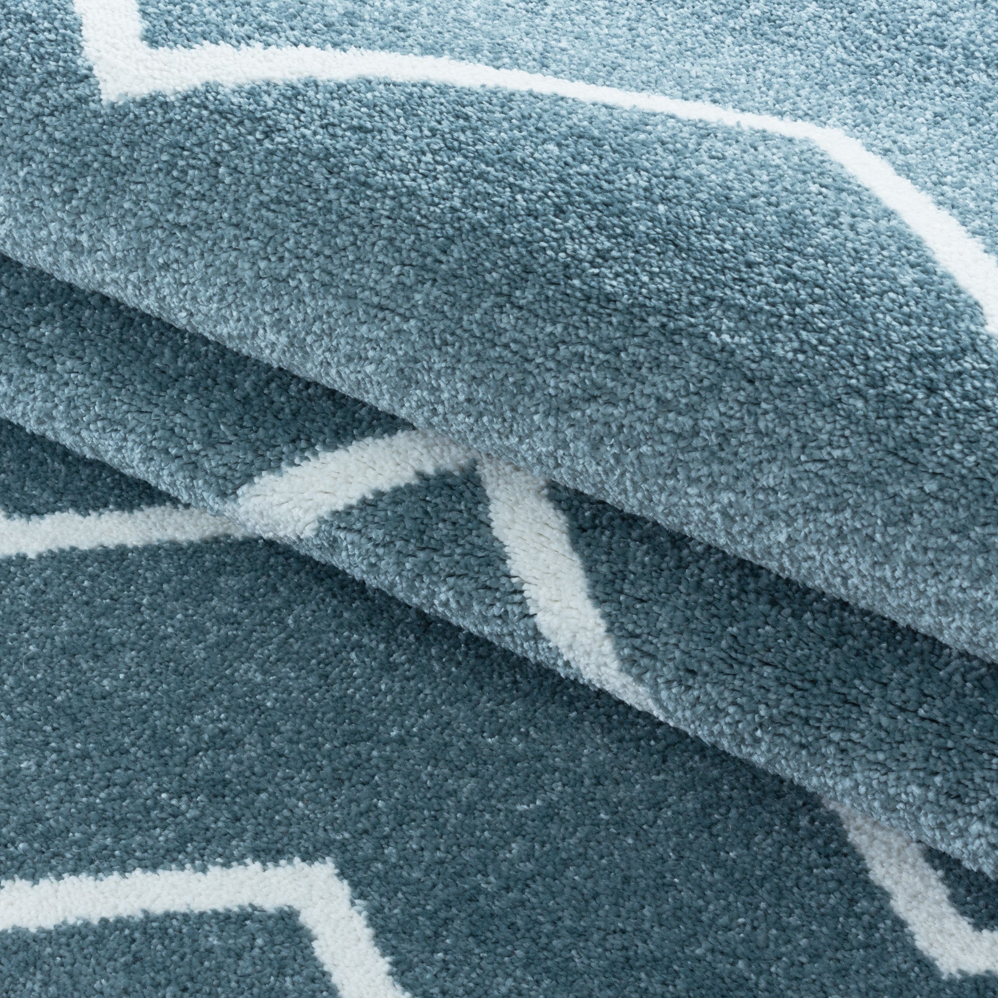 Blauw Tapijt Laagpolig Vloerkleed Omid Sensational