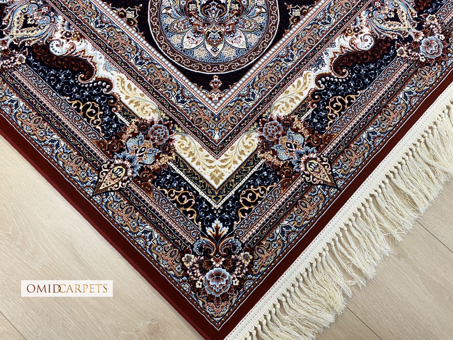 قالین 1200 شانه * Rood Tapijt Laagpolig Klassiek Vloerkleed - Omid Premium Classic Hand Look - 3 Miljoen punten/m²