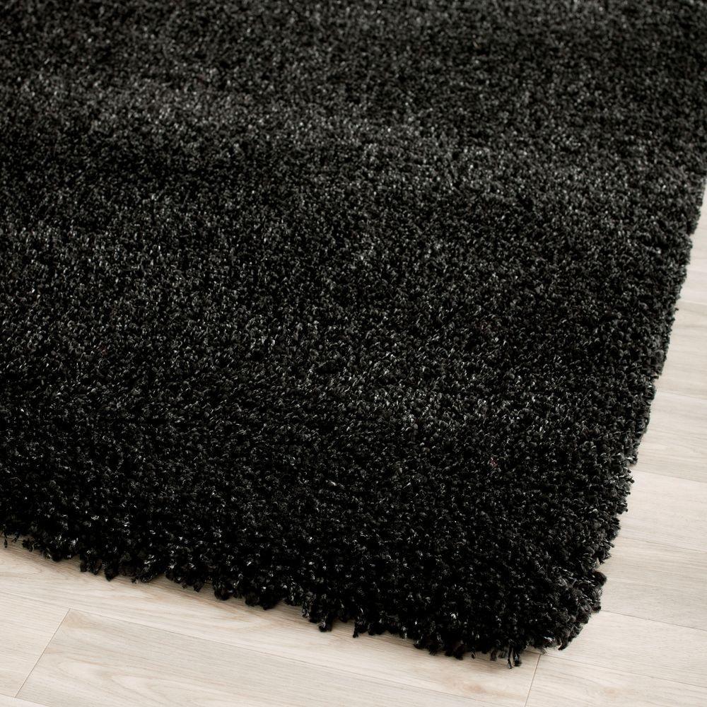 Zwarte Serlon Shaggy Machinale Vloerkleed Kopen Antwerpen - Omid Carpets