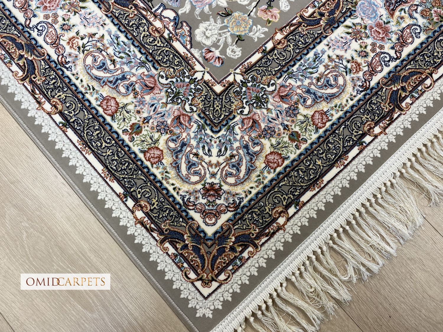 قالین 1200 شانه * Grijs Tapijt Laagpolig Klassiek Vloerkleed - Omid Premium Classic Hand Look - 3 Miljoen punten/m²