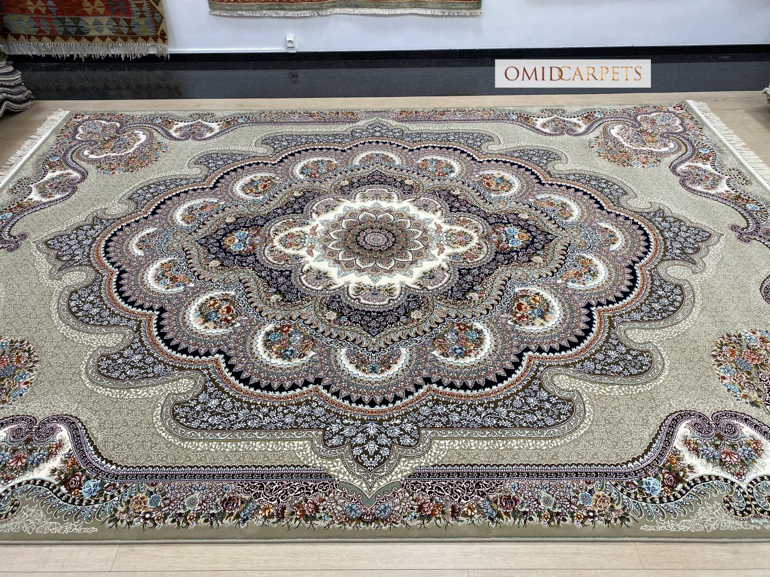 قالین 700 شانه * Grijs Tapijt Laagpolig Klassiek Vloerkleed - Omid Premium Classic - 1,5 Miljoen punten/m²