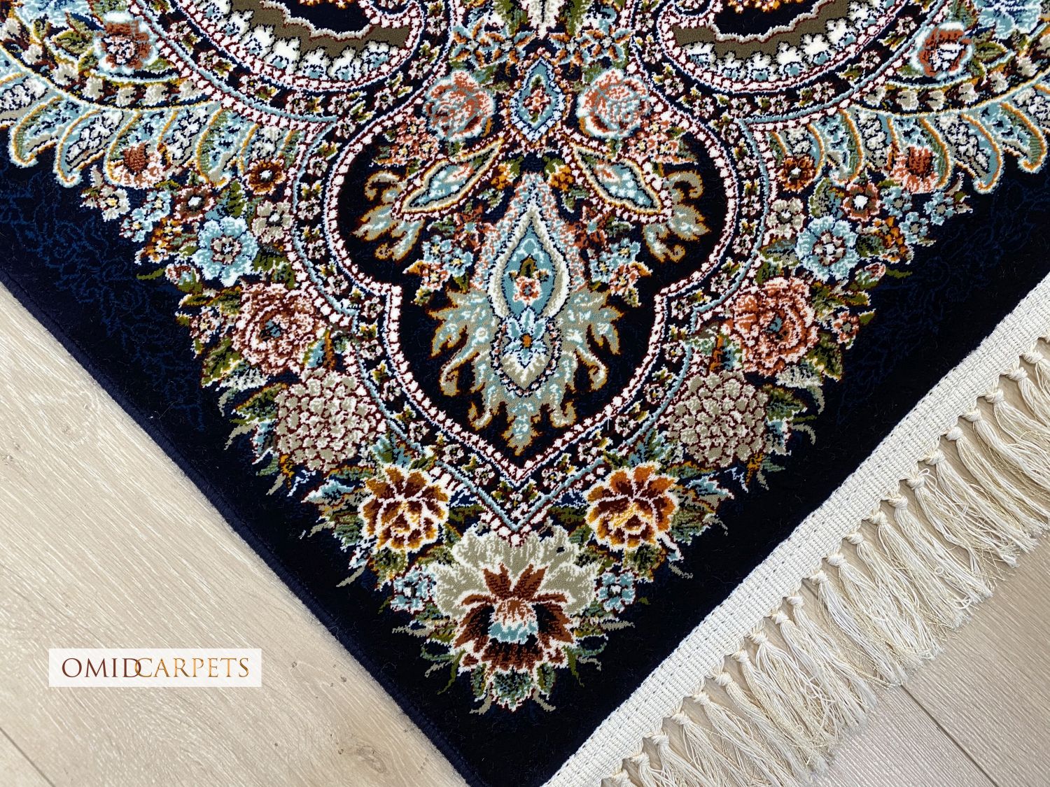 قالین 700 شانه * Blauw Tapijt Laagpolig Klassiek Vloerkleed - Omid Premium Classic - 1,5 Miljoen punten/m²