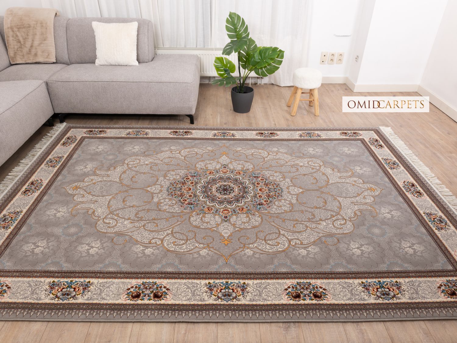 قالین 700 شانه * Grijs Tapijt Laagpolig Klassiek Vloerkleed - Omid Premium Classic - 1,5 Miljoen punten/m²