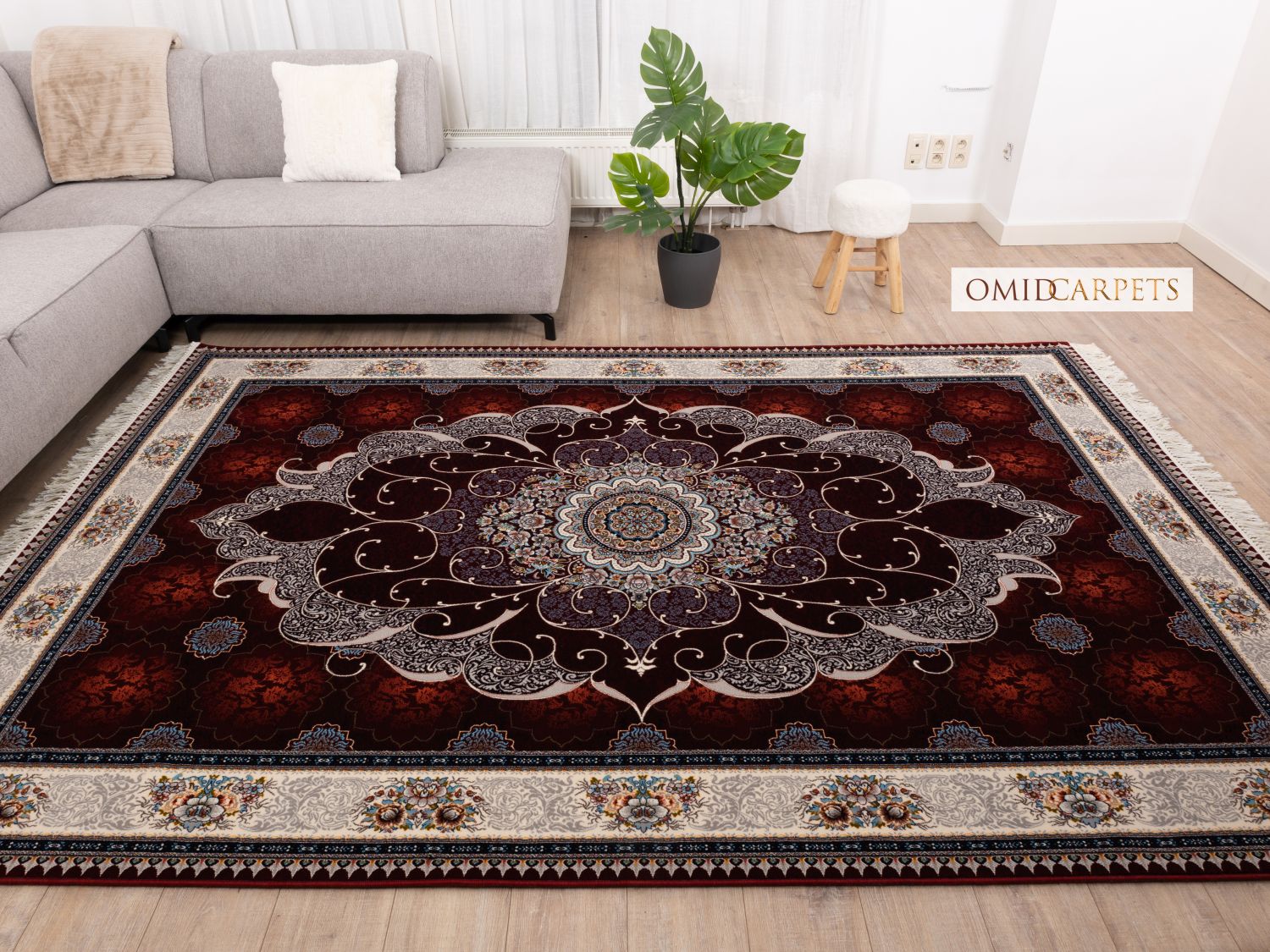 قالین 700 شانه * Rood Tapijt Laagpolig Klassiek Vloerkleed - Omid Premium Classic - 1,5 Miljoen punten/m²