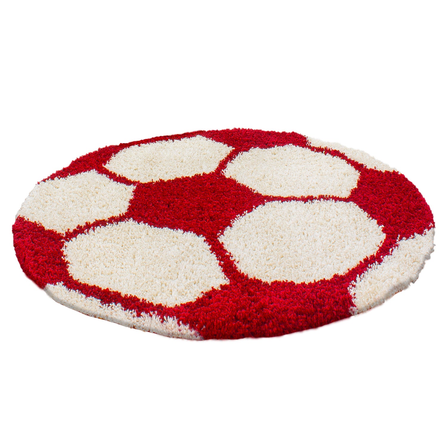 Kindertapijt Omid Voetbal Rood Vloerkleed - Omid Carpets