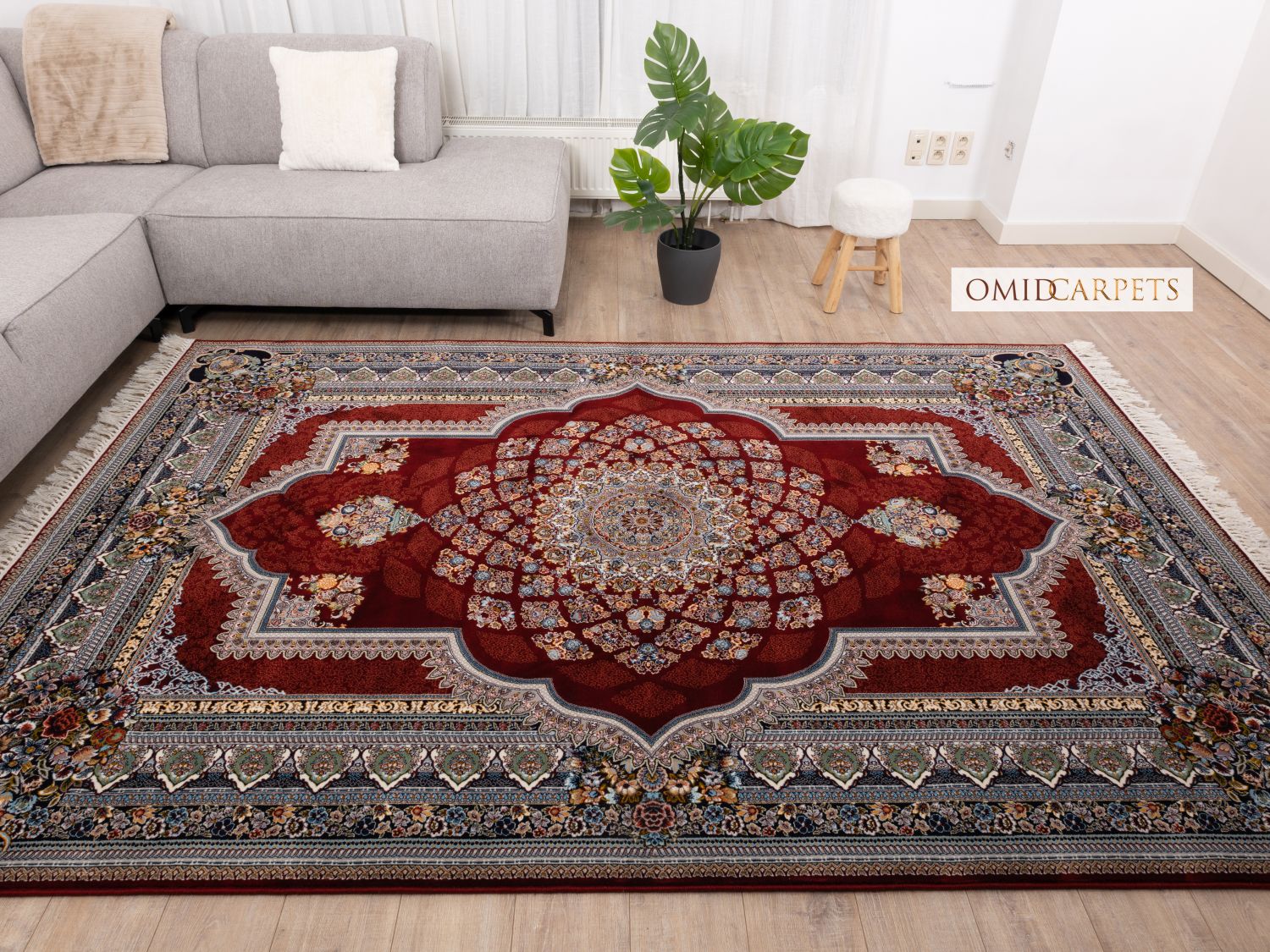 قالین 700 شانه * Rood Tapijt Laagpolig Klassiek Vloerkleed - Omid Premium Classic - 1,5 Miljoen punten/m²