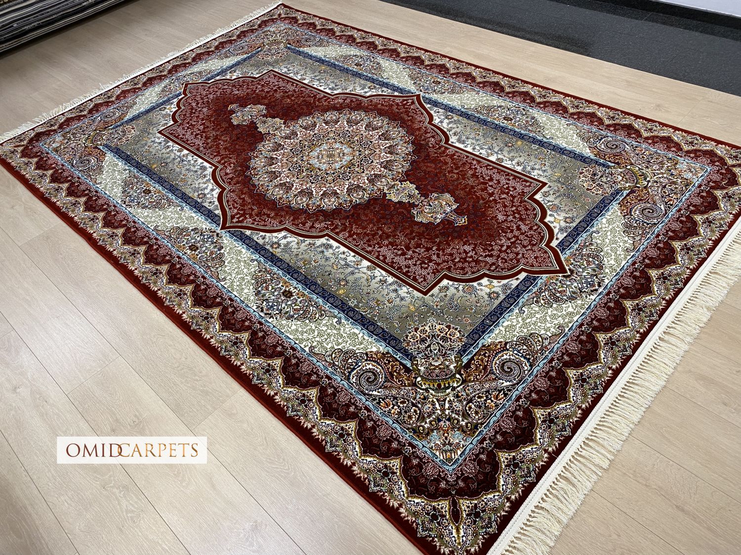 Rood Tapijt Laagpolig Klassiek Vloerkleed - Omid Premium Classic - 1,5 Miljoen punten/m²