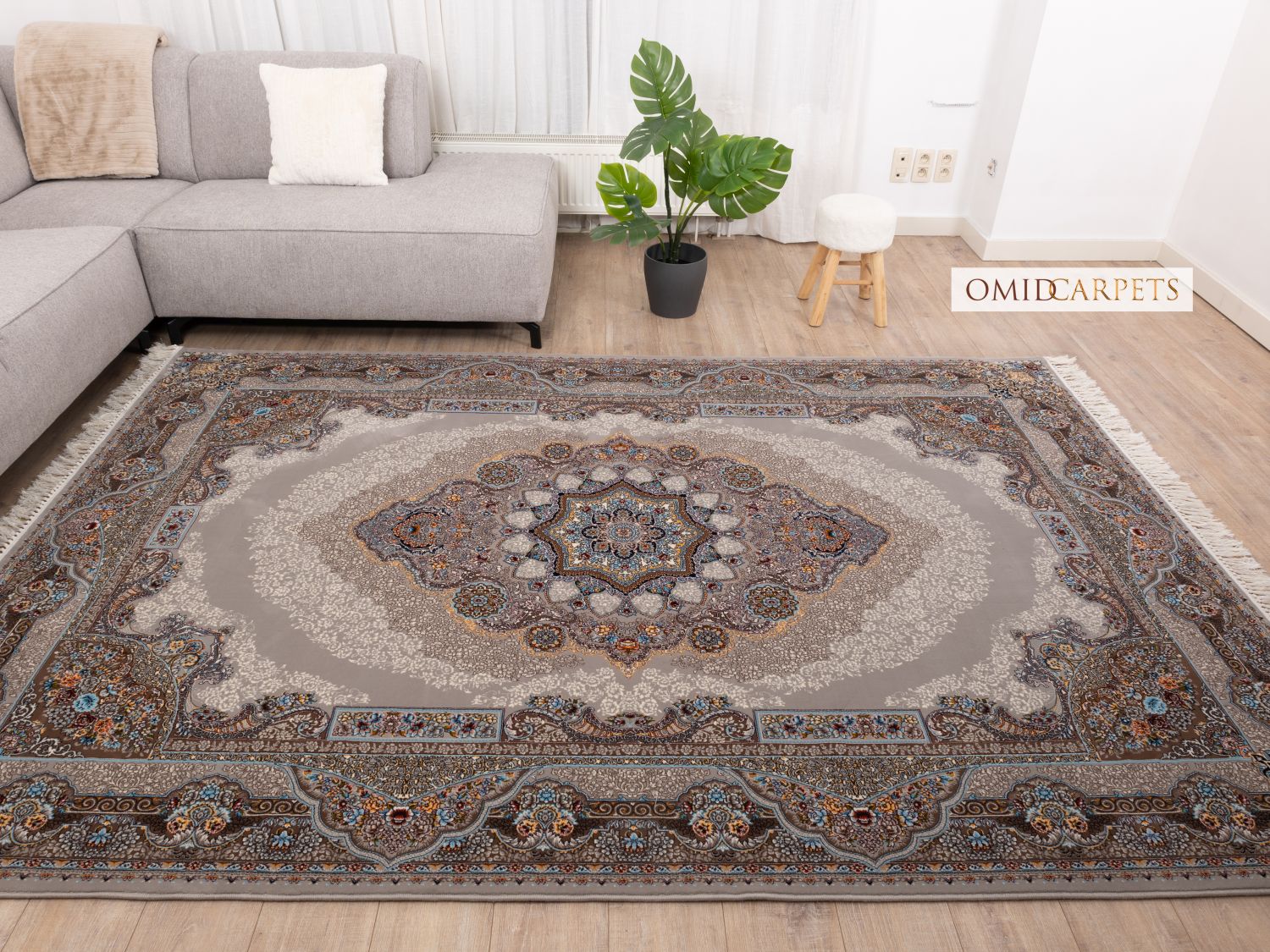 قالین 700 شانه * Grijs Tapijt Laagpolig Klassiek Vloerkleed - Omid Premium Classic - 1,5 Miljoen punten/m²