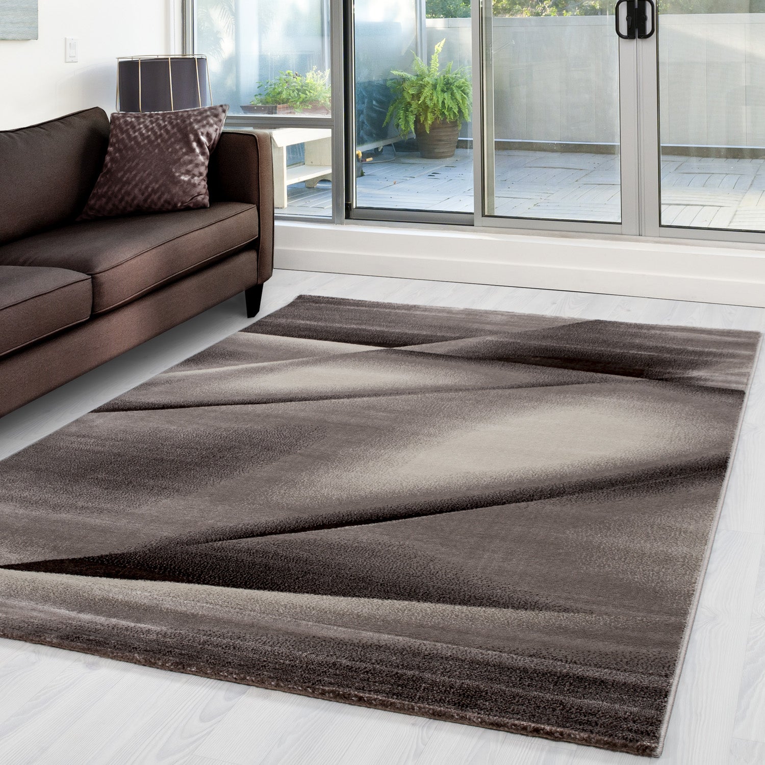 Bruin Tapijt Laagpolig Vloerkleed Omid Adventure - Omid Carpets