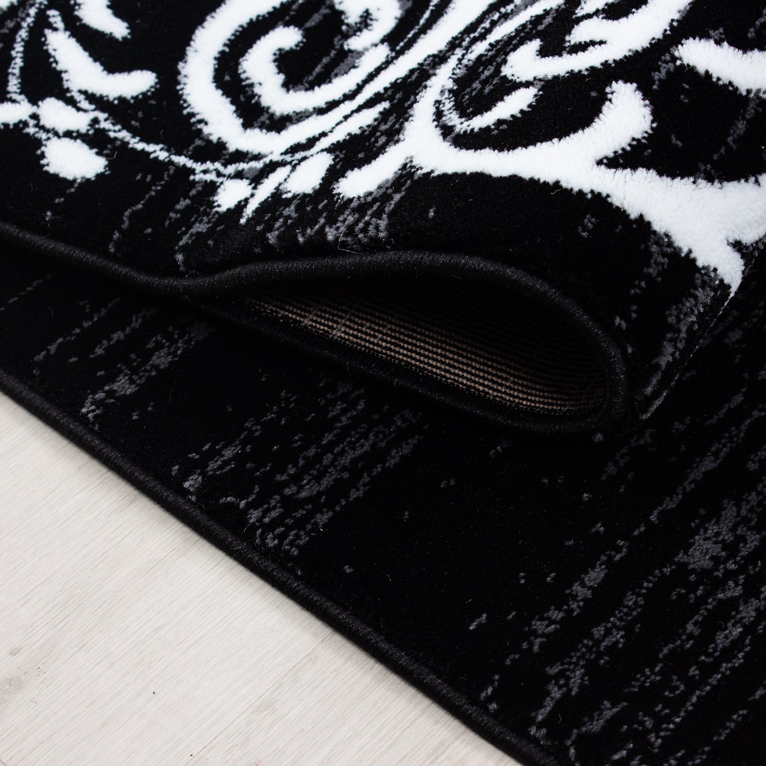 Zwart Tapijt Laagpolig Vloerkleed Omid Adventure - Omid Carpets