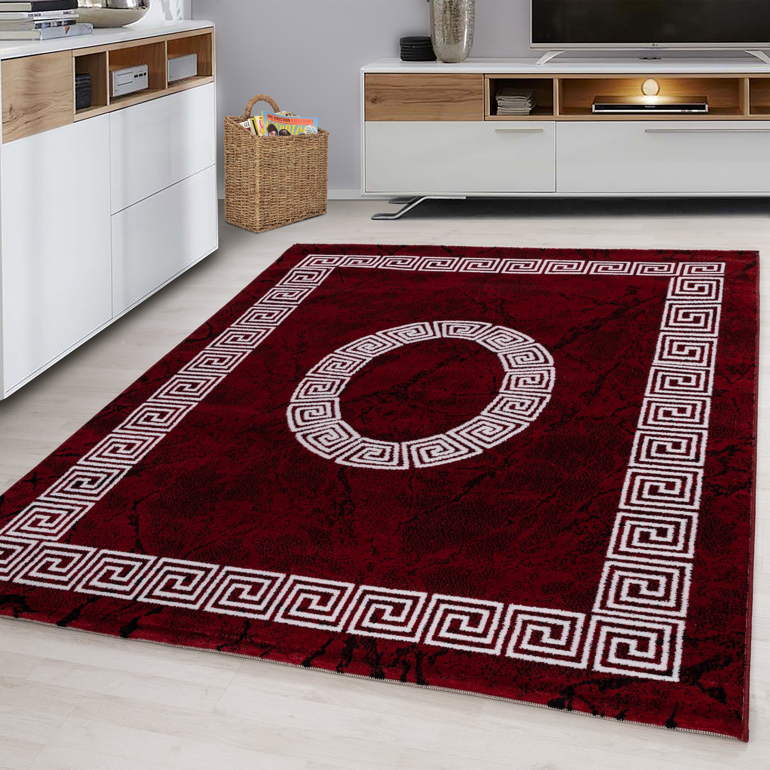 Rood Tapijt Laagpolig Vloerkleed Omid Creative - Omid Carpets