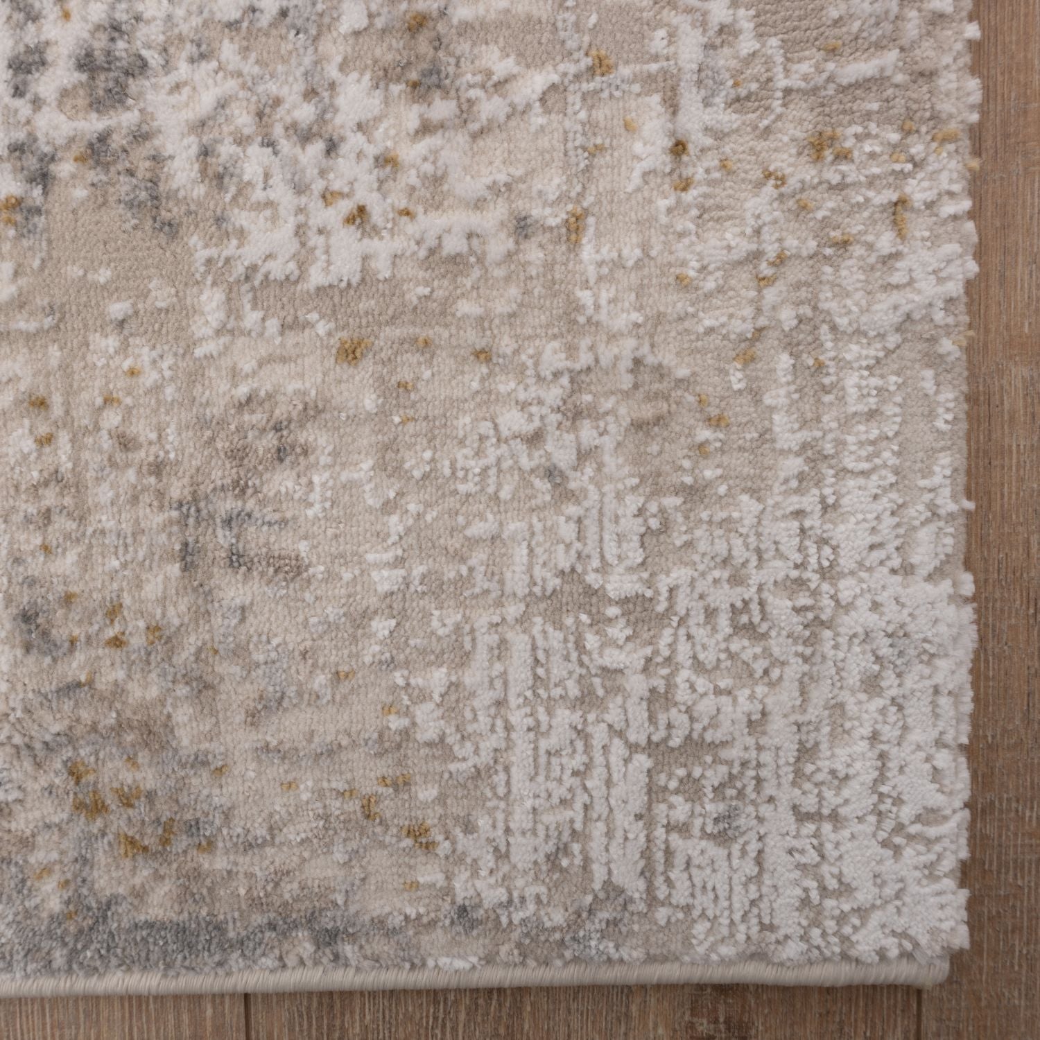 Beige met Grijs en Goud Tapijt Laagpolig Vloerkleed Omid Abstract Reality