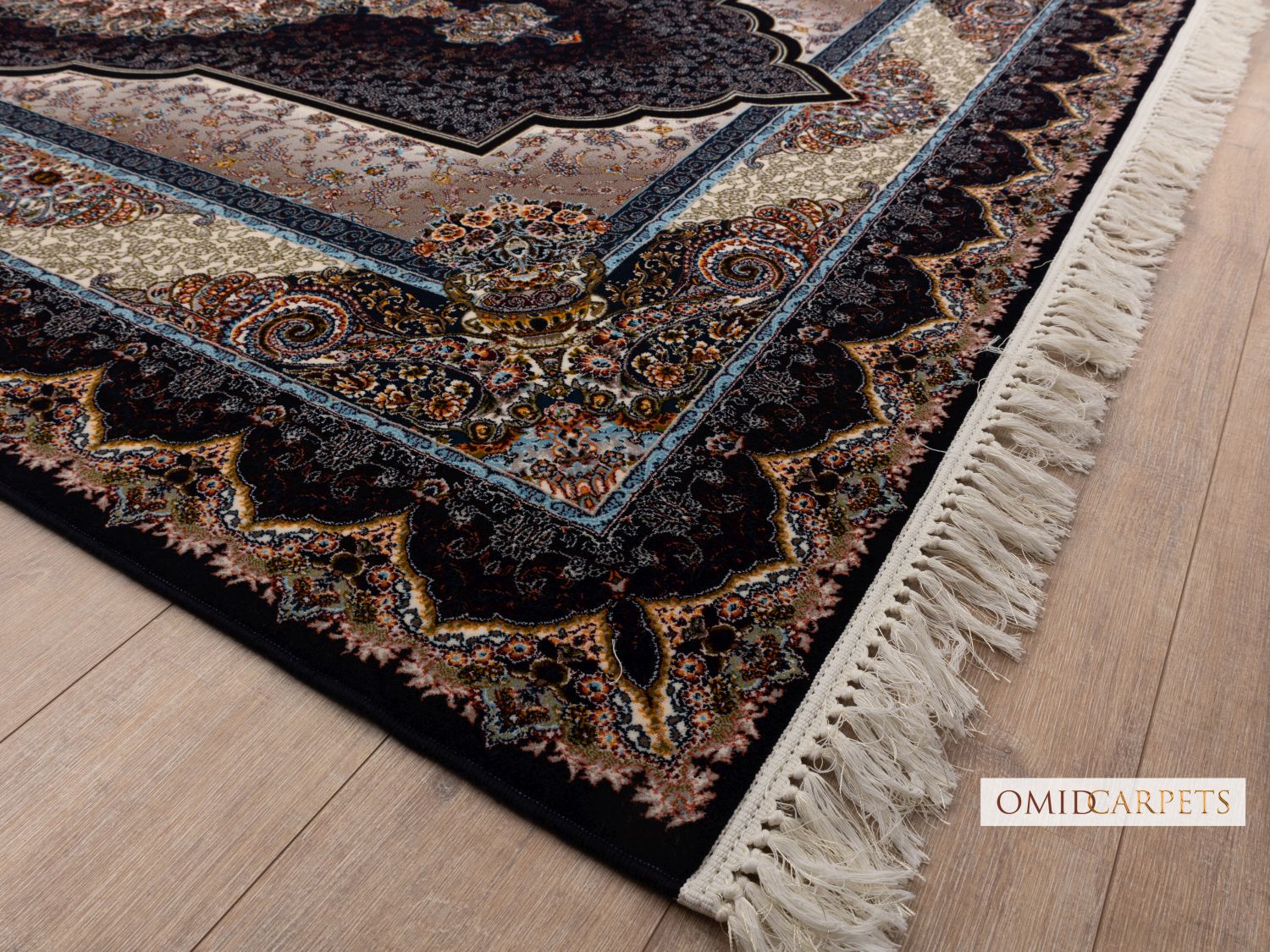 قالین 700 شانه * Blauw Tapijt Laagpolig Klassiek Vloerkleed - Omid Premium Classic - 1,5 Miljoen punten/m²
