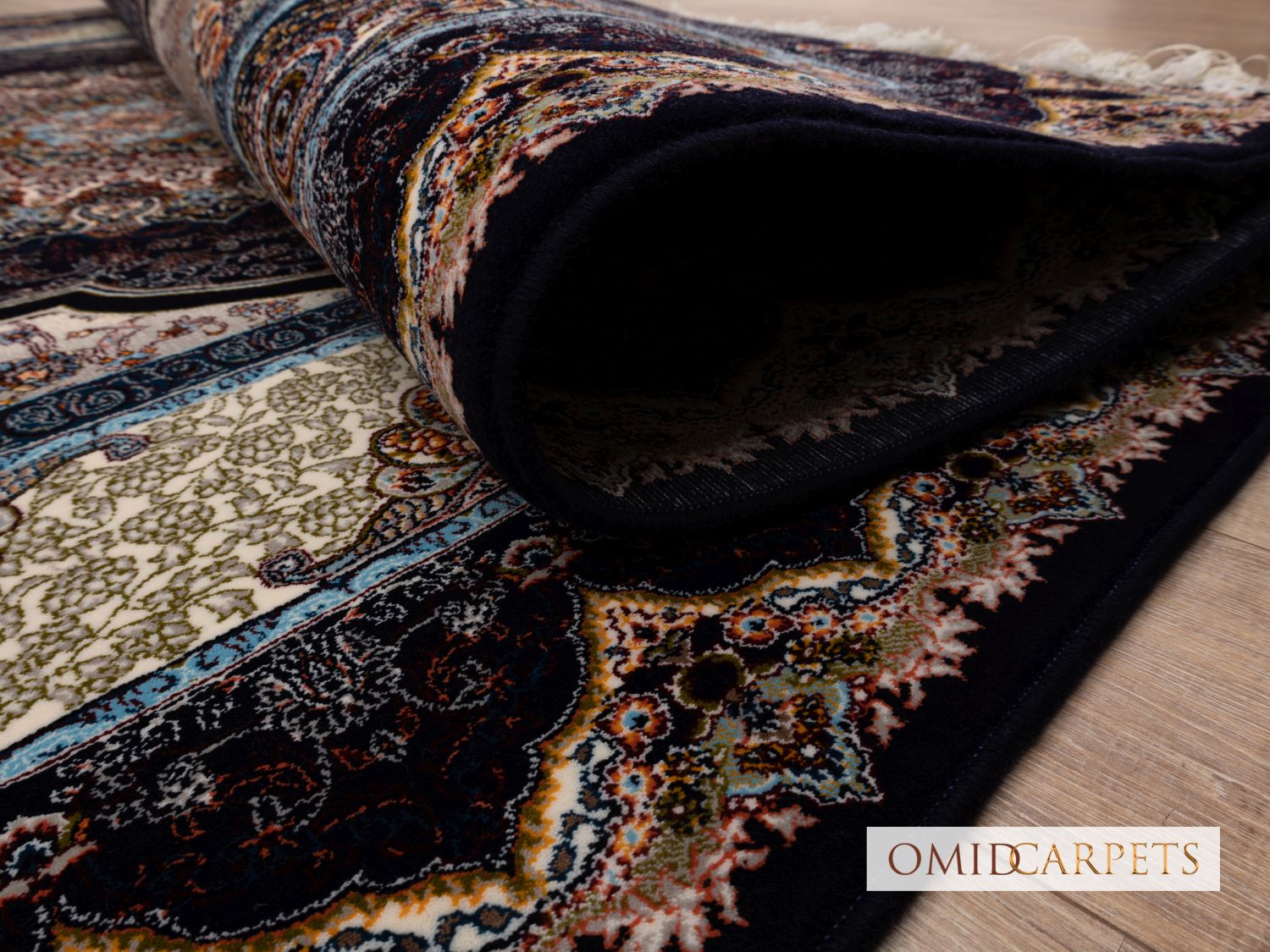 قالین 700 شانه * Blauw Tapijt Laagpolig Klassiek Vloerkleed - Omid Premium Classic - 1,5 Miljoen punten/m²