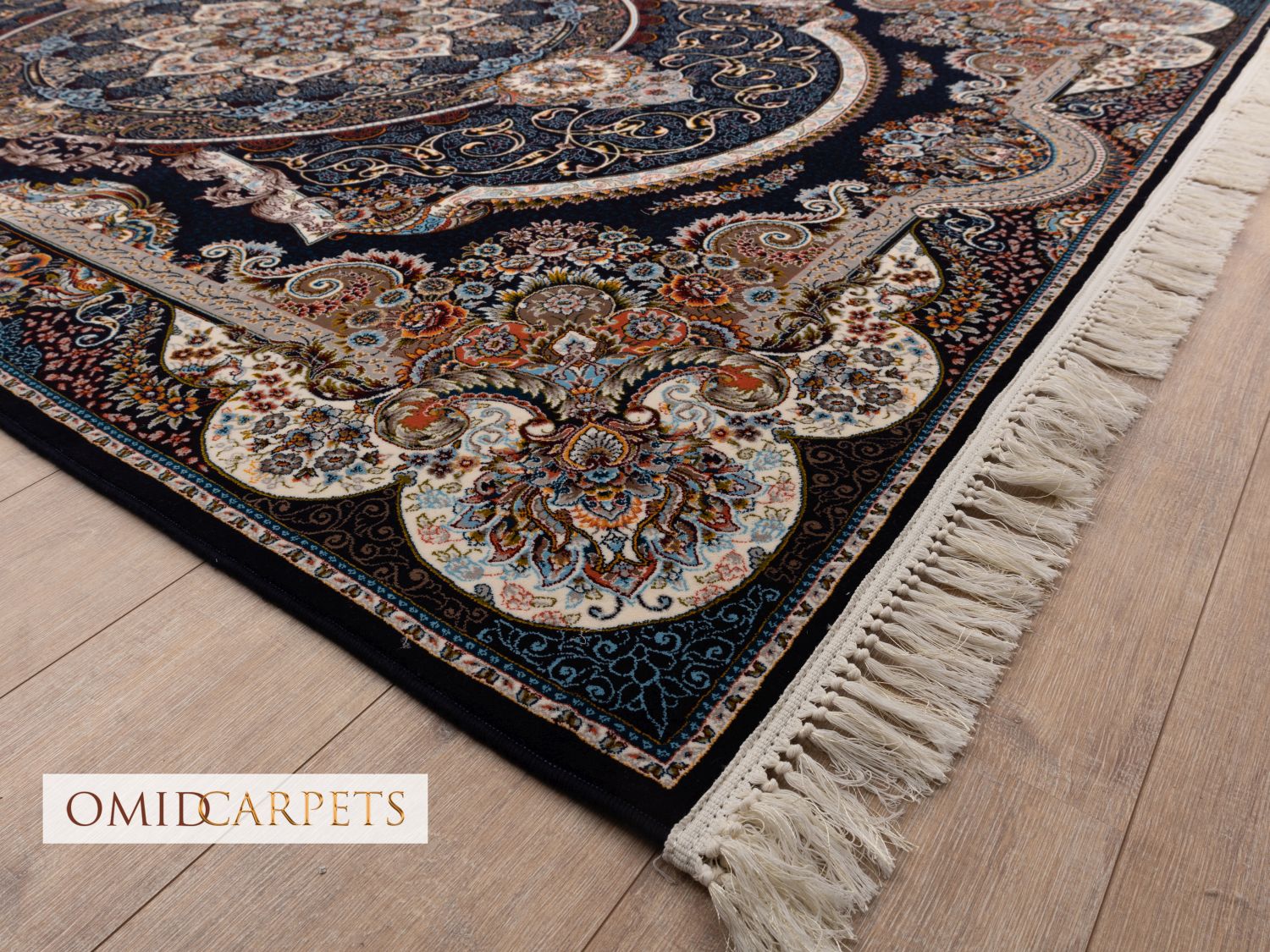 قالین 700 شانه * Blauw Tapijt Laagpolig Klassiek Vloerkleed - Omid Premium Classic - 1,5 Miljoen punten/m²