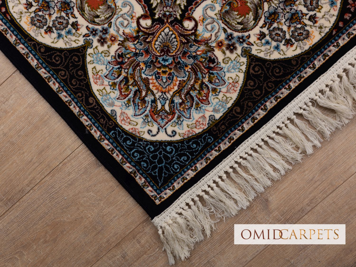 Blauw Tapijt Laagpolig Klassiek Vloerkleed - Omid Premium Classic - 1,5 Miljoen punten/m²