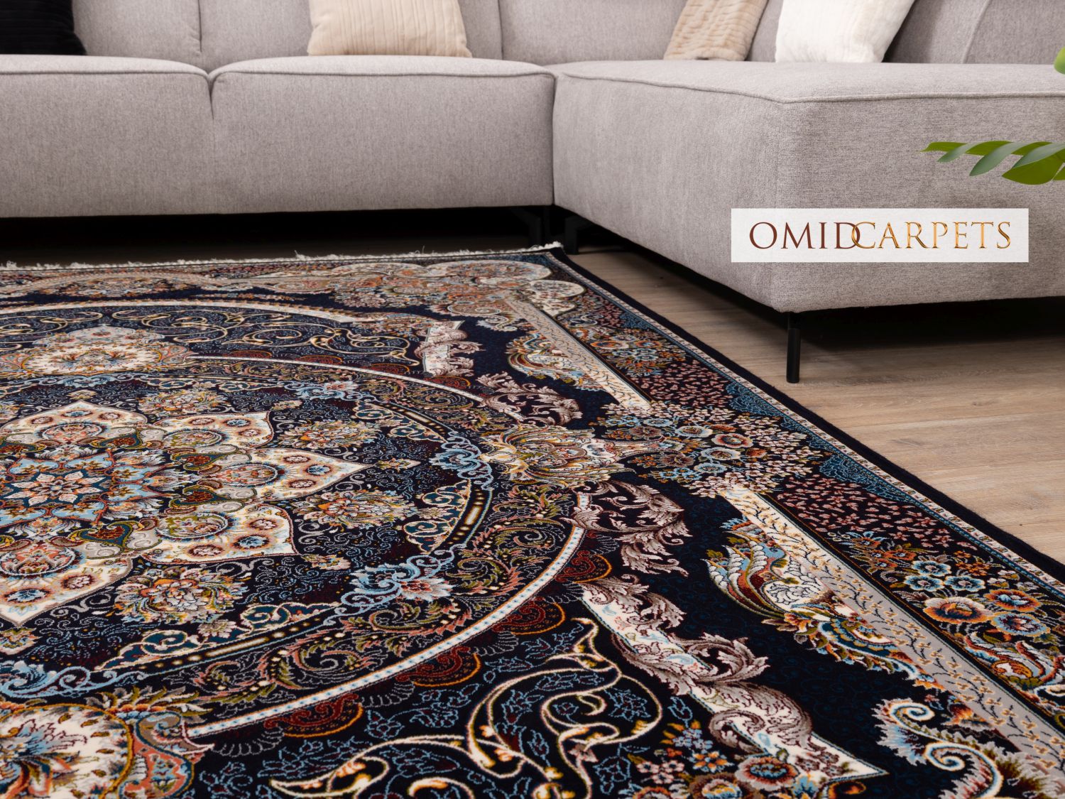 قالین 700 شانه * Blauw Tapijt Laagpolig Klassiek Vloerkleed - Omid Premium Classic - 1,5 Miljoen punten/m²