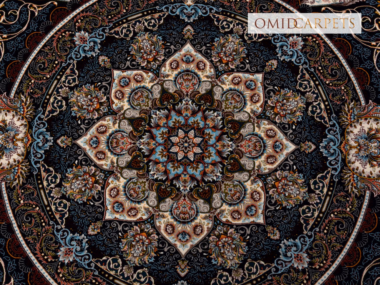 قالین 700 شانه * Blauw Tapijt Laagpolig Klassiek Vloerkleed - Omid Premium Classic - 1,5 Miljoen punten/m²