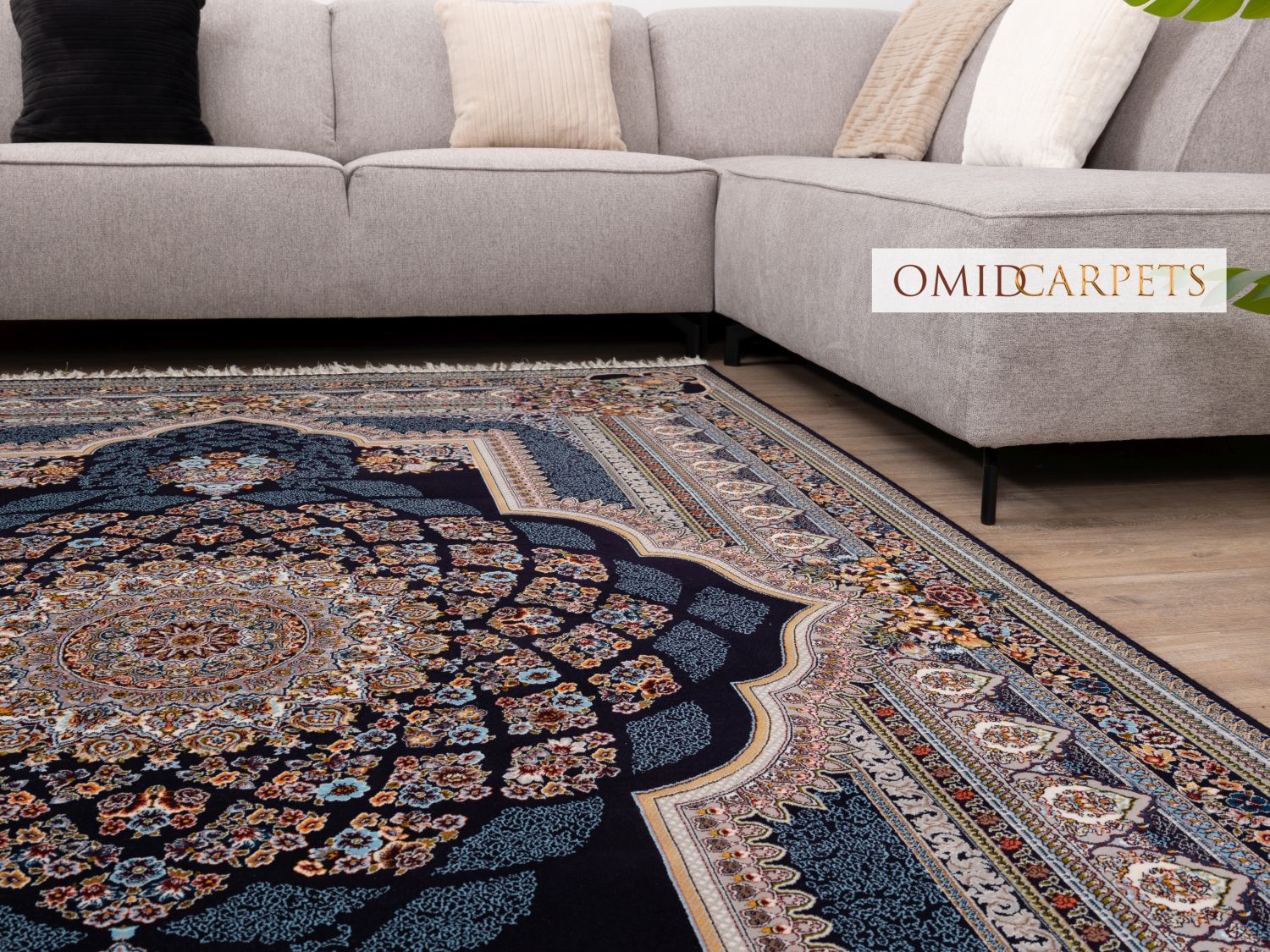 قالین 700 شانه * Blauw Tapijt Laagpolig Klassiek Vloerkleed - Omid Premium Classic - 1,5 Miljoen punten/m²