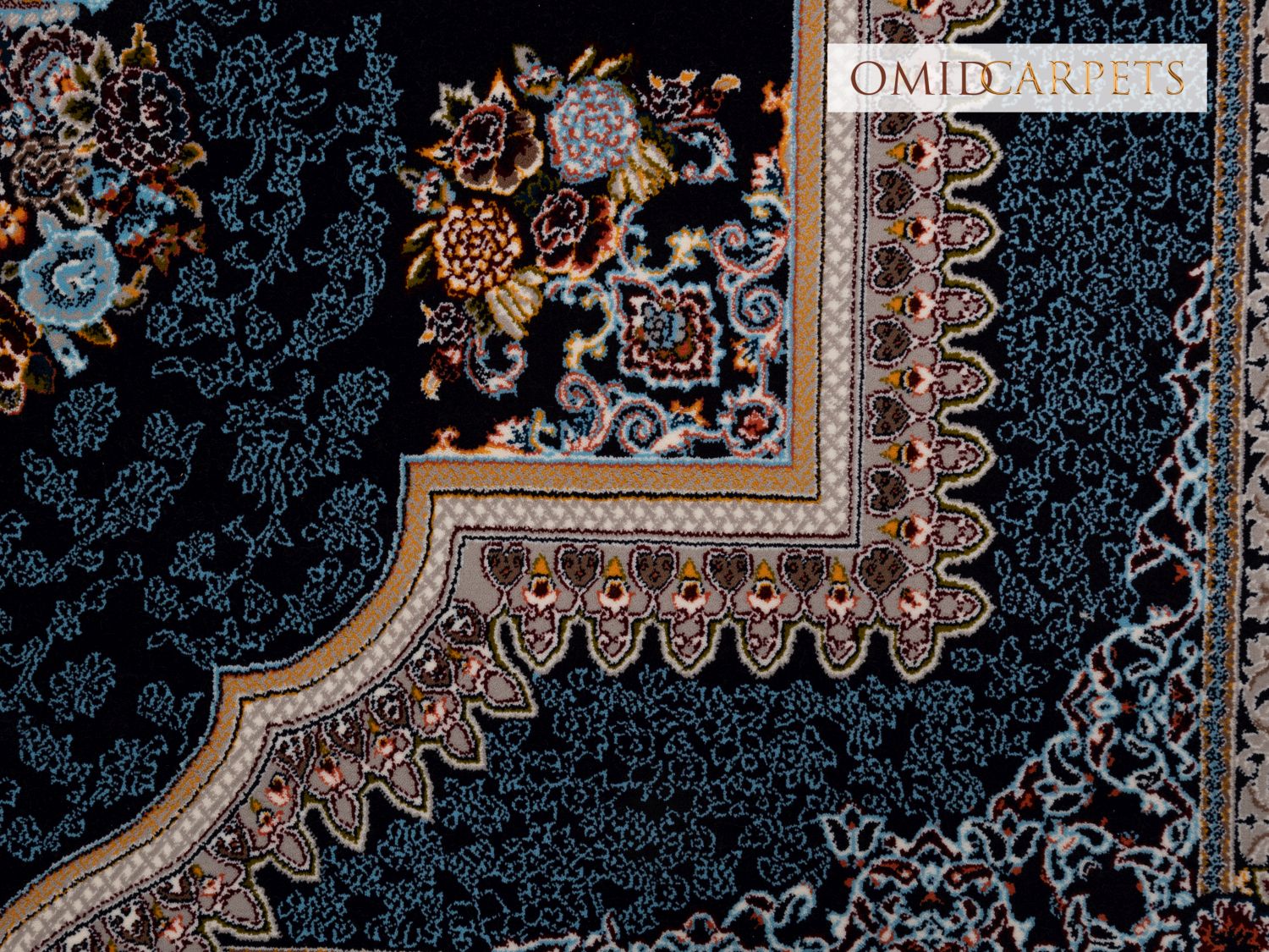 قالین 700 شانه * Blauw Tapijt Laagpolig Klassiek Vloerkleed - Omid Premium Classic - 1,5 Miljoen punten/m²