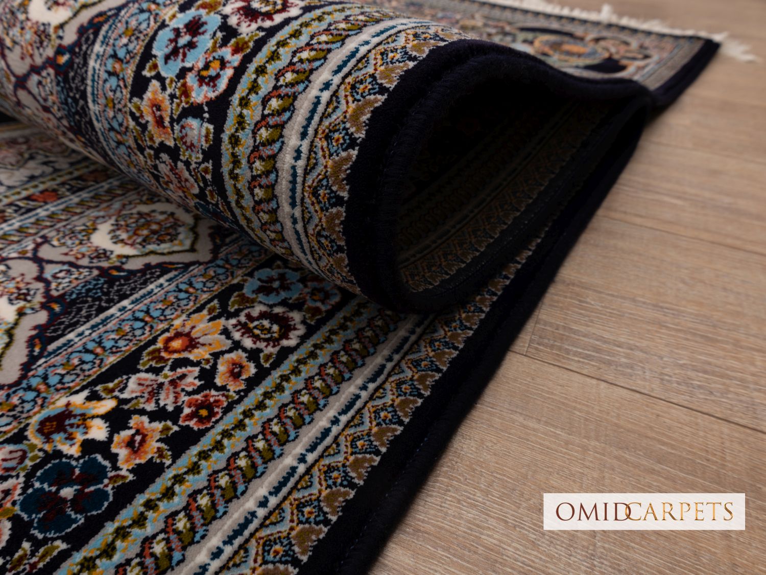 قالین 700 شانه * Blauw Tapijt Laagpolig Klassiek Vloerkleed - Omid Premium Classic - 1,5 Miljoen punten/m²