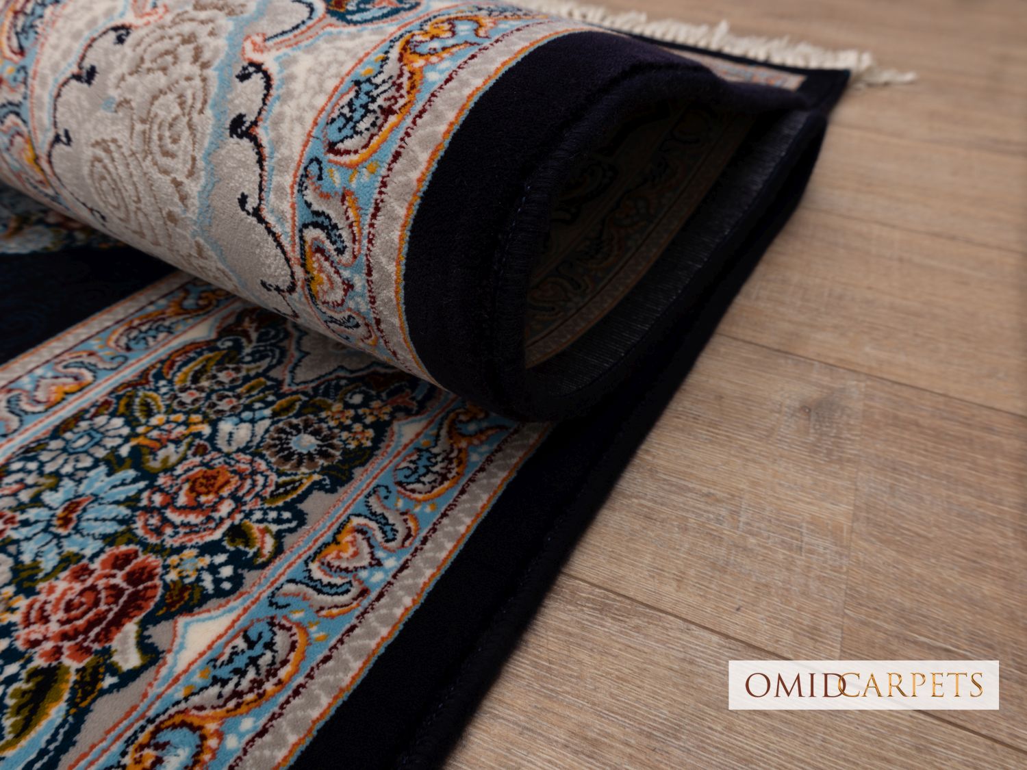 قالین 700 شانه * Blauw Tapijt Laagpolig Klassiek Vloerkleed - Omid Premium Classic - 1,5 Miljoen punten/m²