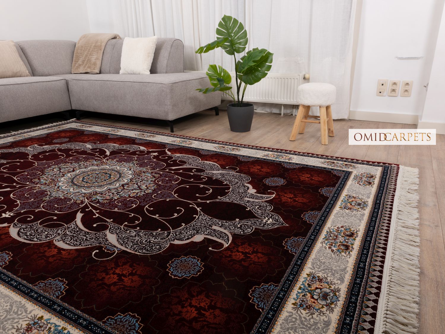 قالین 700 شانه * Rood Tapijt Laagpolig Klassiek Vloerkleed - Omid Premium Classic - 1,5 Miljoen punten/m²