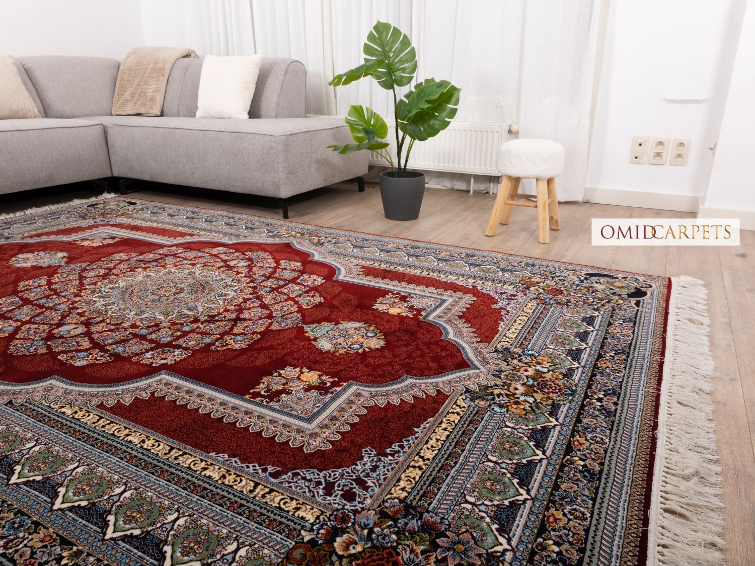 قالین 700 شانه * Rood Tapijt Laagpolig Klassiek Vloerkleed - Omid Premium Classic - 1,5 Miljoen punten/m²