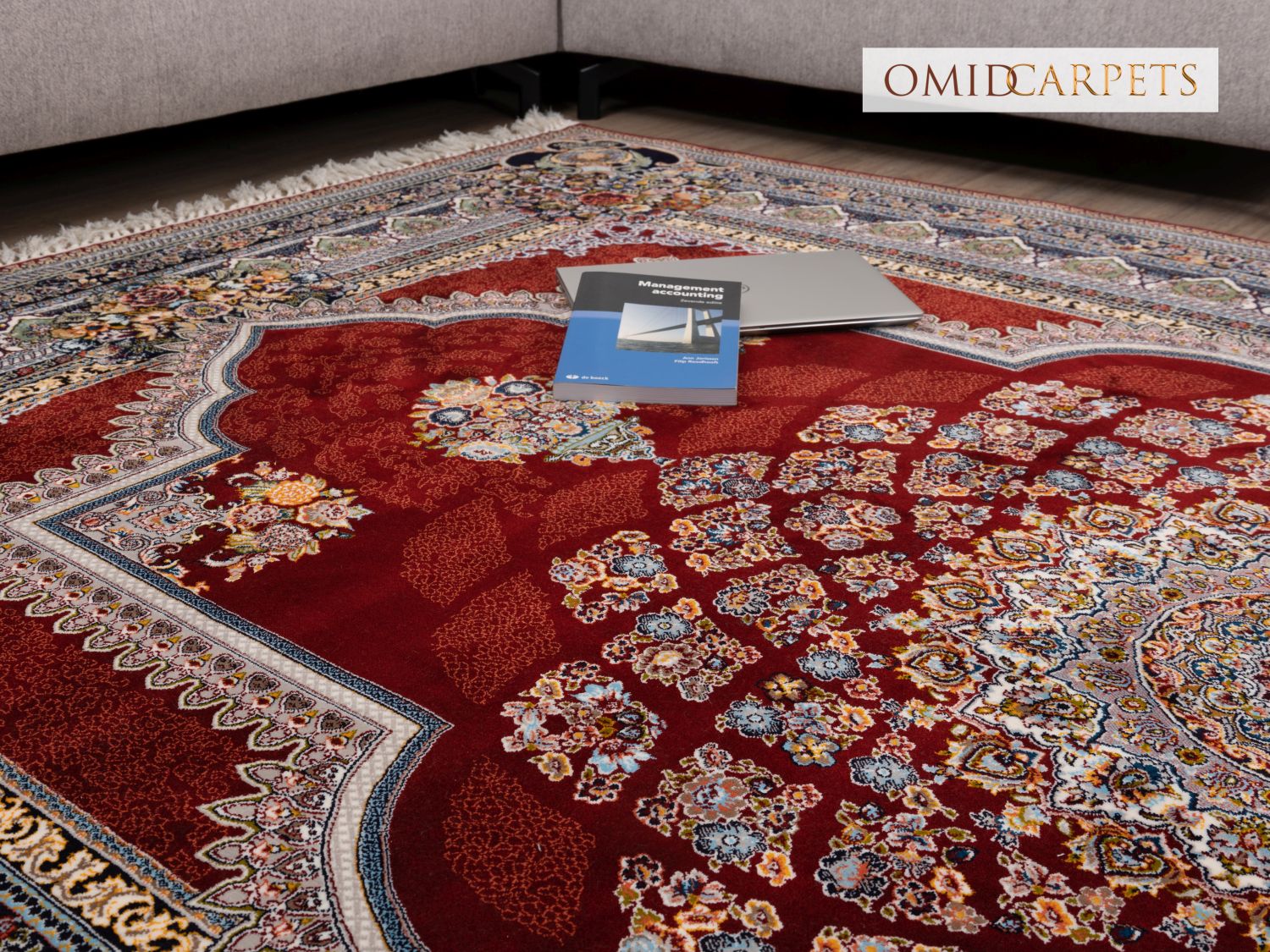 Rood Tapijt Laagpolig Klassiek Vloerkleed - Omid Premium Classic - 1,5 Miljoen punten/m²