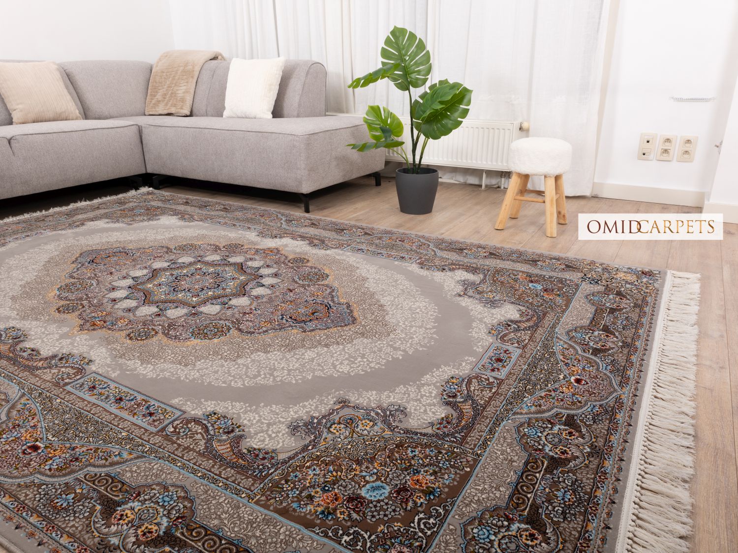 قالین 700 شانه * Grijs Tapijt Laagpolig Klassiek Vloerkleed - Omid Premium Classic - 1,5 Miljoen punten/m²