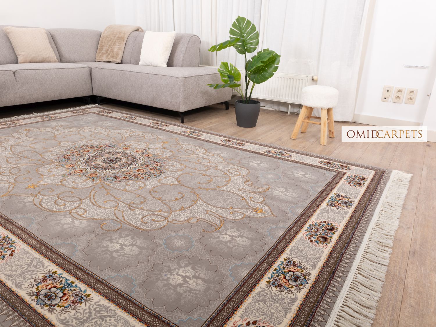 قالین 700 شانه * Grijs Tapijt Laagpolig Klassiek Vloerkleed - Omid Premium Classic - 1,5 Miljoen punten/m²