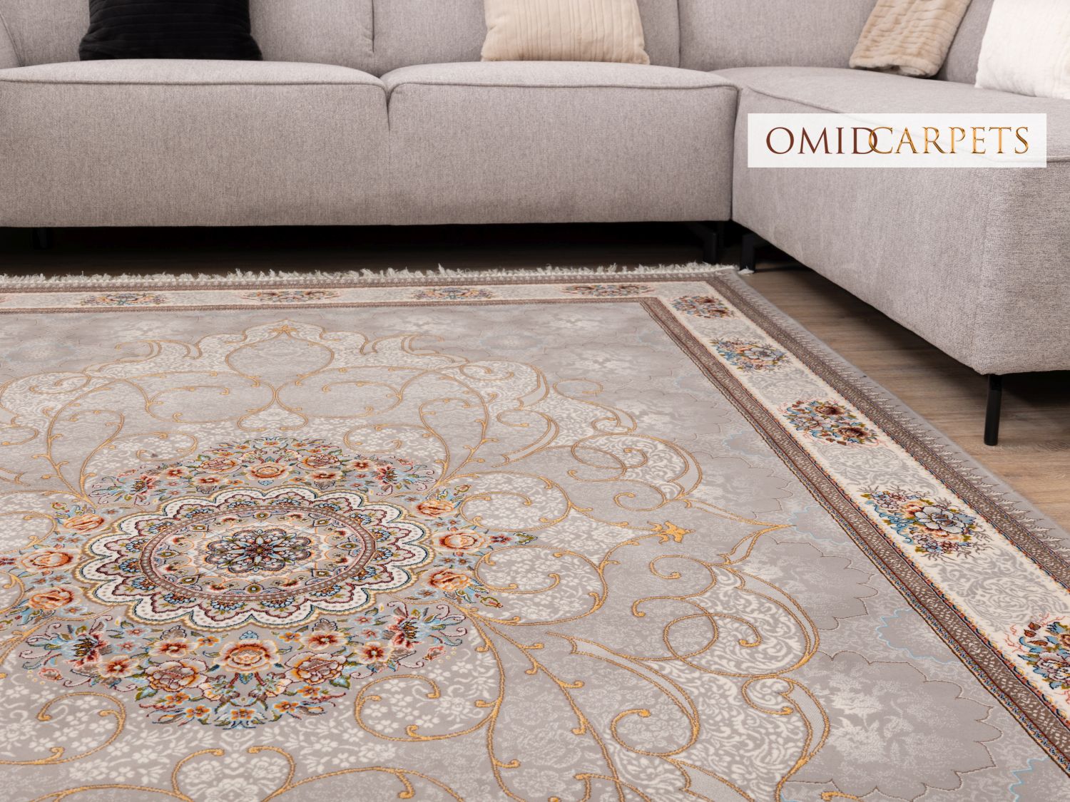 قالین 700 شانه * Grijs Tapijt Laagpolig Klassiek Vloerkleed - Omid Premium Classic - 1,5 Miljoen punten/m²