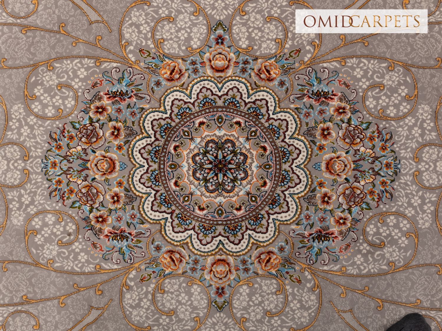 قالین 700 شانه * Grijs Tapijt Laagpolig Klassiek Vloerkleed - Omid Premium Classic - 1,5 Miljoen punten/m²