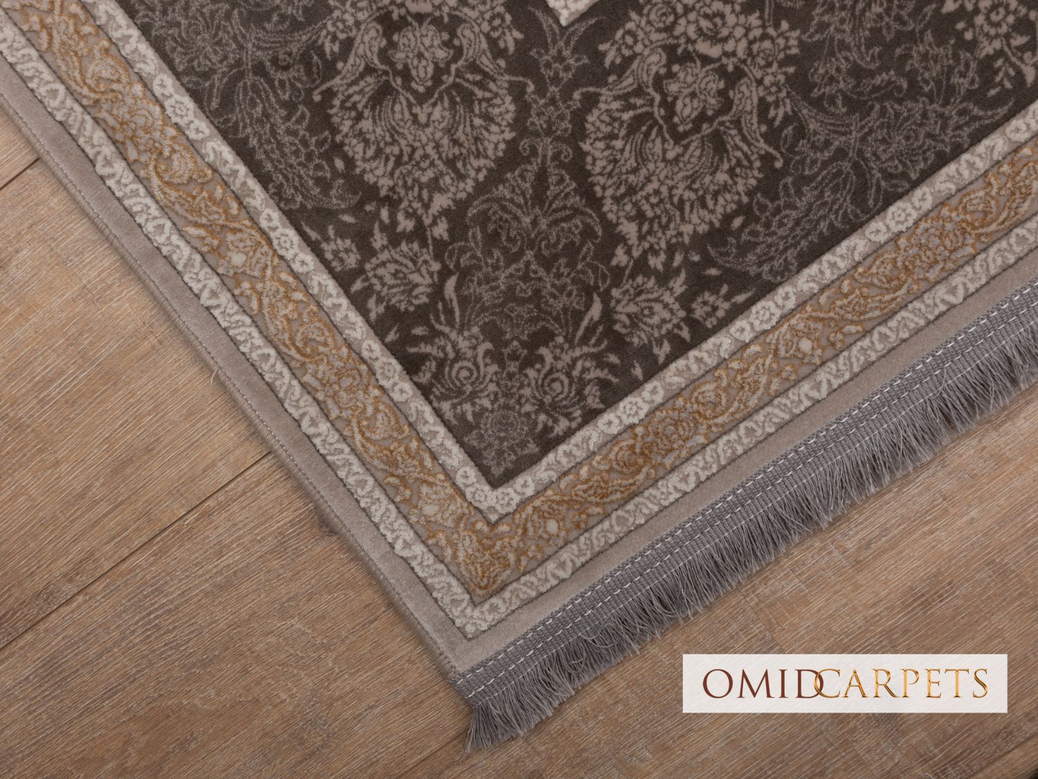 Grijs Tapijt Laagpolig Klassiek Vloerkleed - Omid Premium Classic Hand Look - 3 Miljoen punten/m²