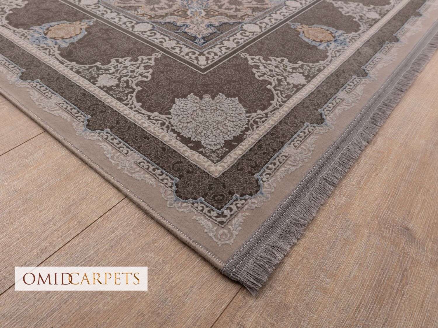 قالین 1200 شانه * Grijs Tapijt Laagpolig Klassiek Vloerkleed - Omid Premium Classic Hand Look - 3 Miljoen punten/m²