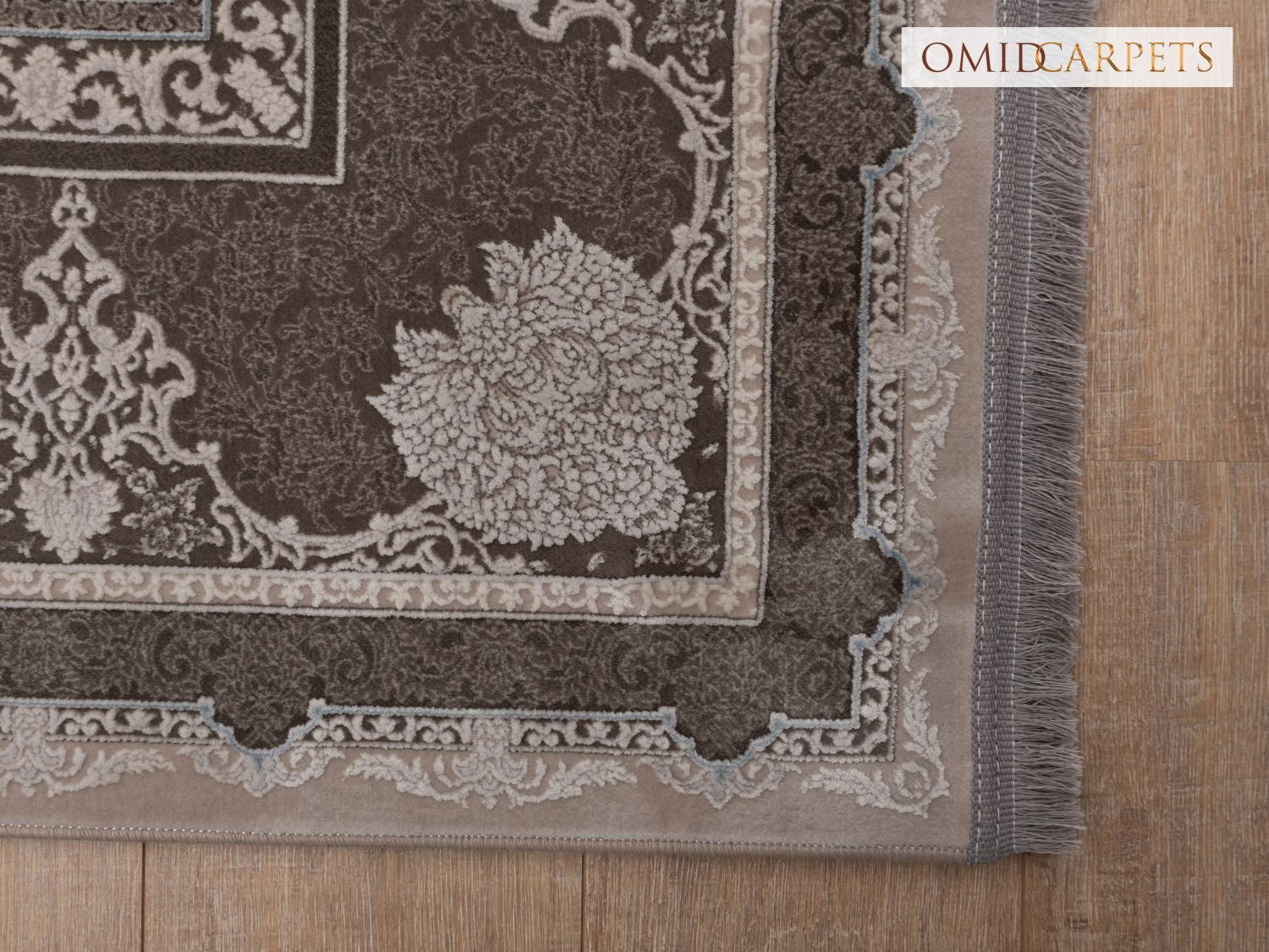 قالین 1200 شانه * Grijs Tapijt Laagpolig Klassiek Vloerkleed - Omid Premium Classic Hand Look - 3 Miljoen punten/m²