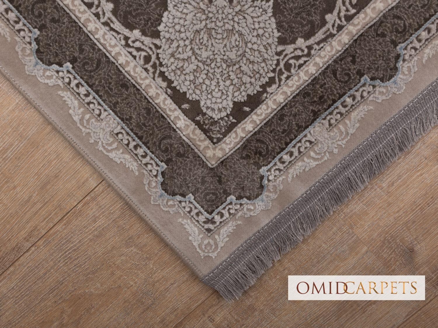 Grijs Tapijt Laagpolig Klassiek Vloerkleed - Omid Premium Classic Hand Look - 3 Miljoen punten/m²