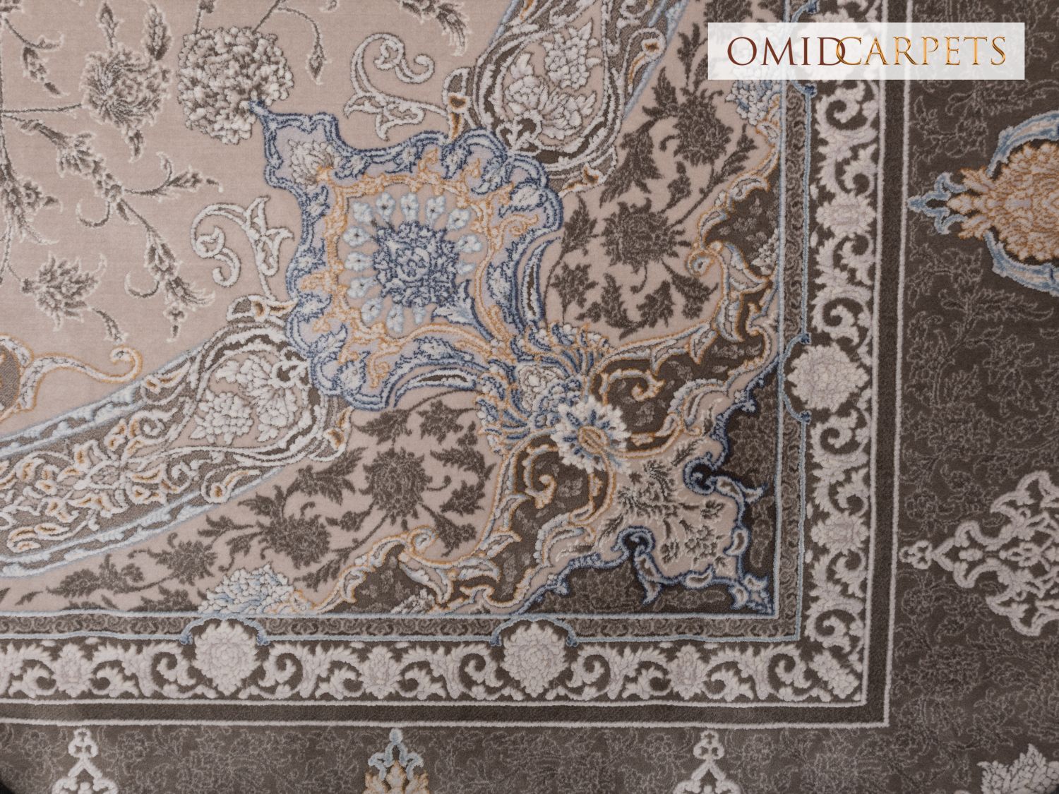 قالین 1200 شانه * Grijs Tapijt Laagpolig Klassiek Vloerkleed - Omid Premium Classic Hand Look - 3 Miljoen punten/m²