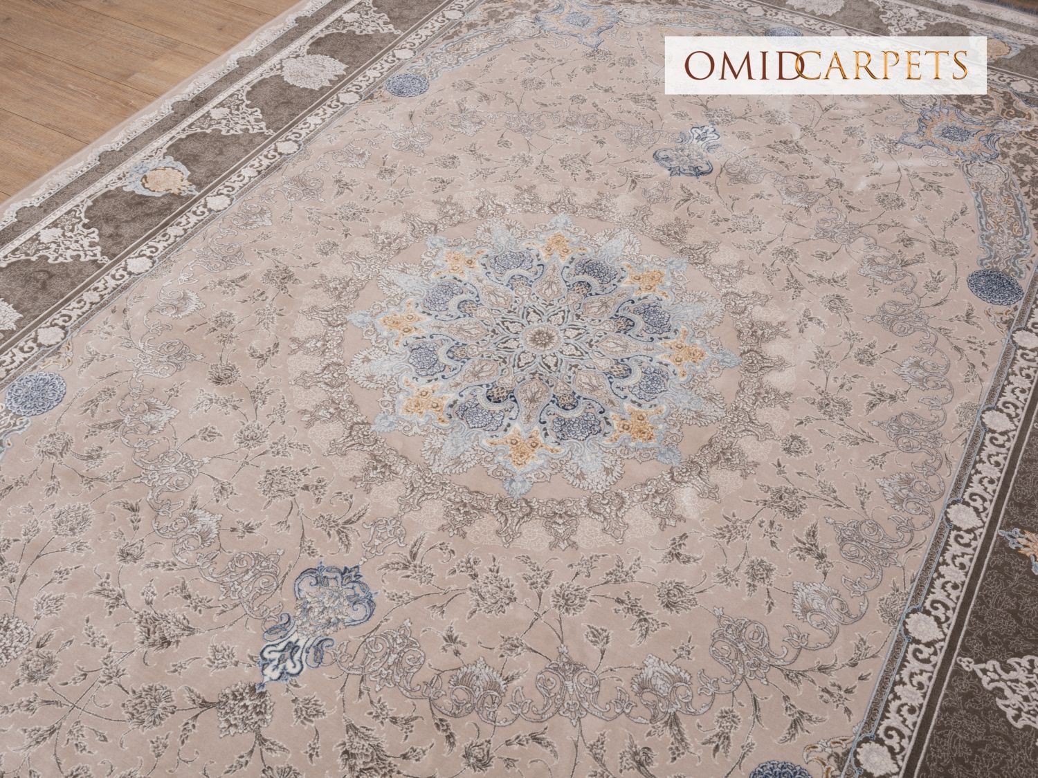 قالین 1200 شانه * Grijs Tapijt Laagpolig Klassiek Vloerkleed - Omid Premium Classic Hand Look - 3 Miljoen punten/m²