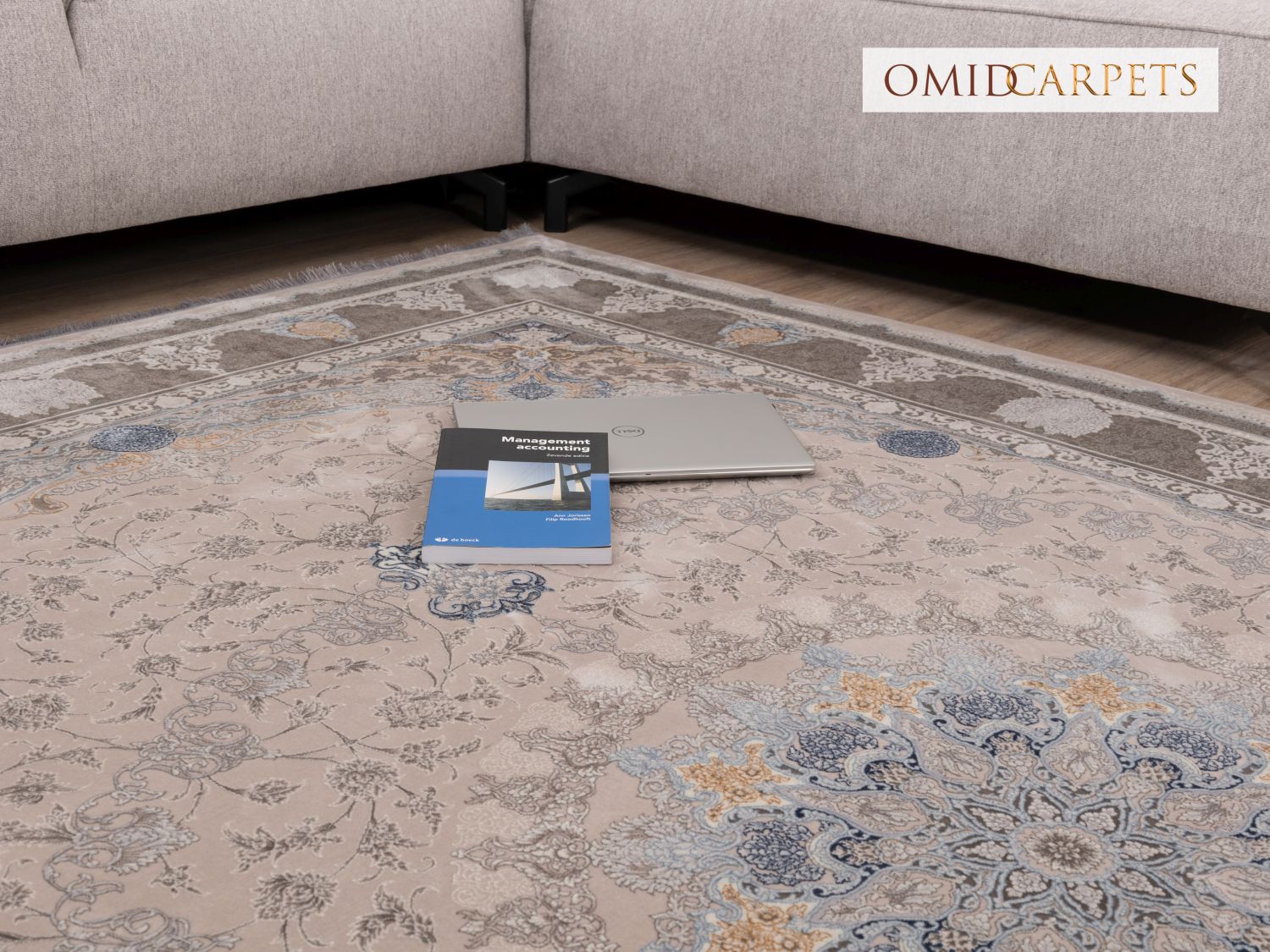 قالین 1200 شانه * Grijs Tapijt Laagpolig Klassiek Vloerkleed - Omid Premium Classic Hand Look - 3 Miljoen punten/m²