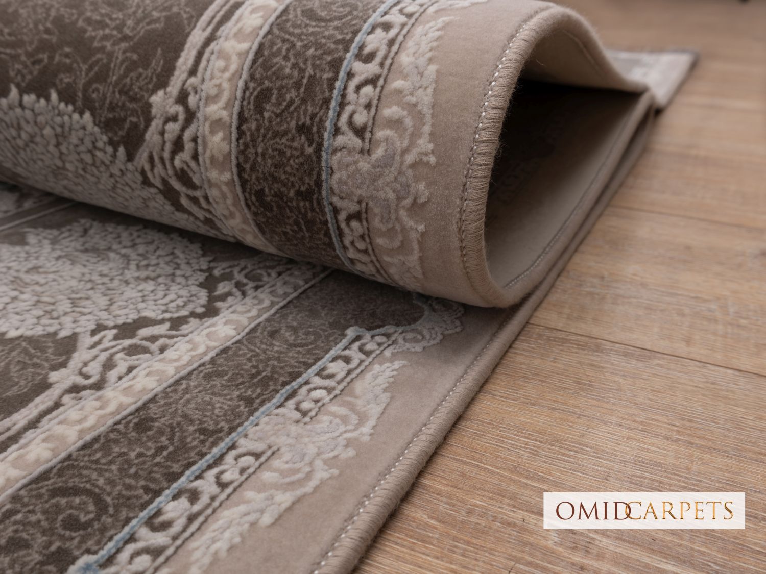 قالین 1200 شانه * Grijs Tapijt Laagpolig Klassiek Vloerkleed - Omid Premium Classic Hand Look - 3 Miljoen punten/m²