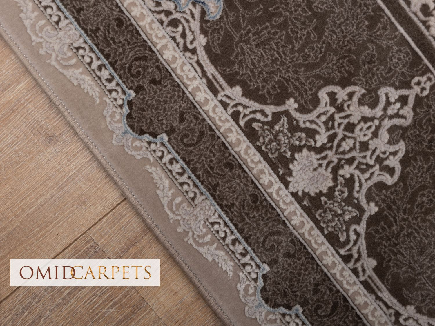 قالین 1200 شانه * Grijs Tapijt Laagpolig Klassiek Vloerkleed - Omid Premium Classic Hand Look - 3 Miljoen punten/m²