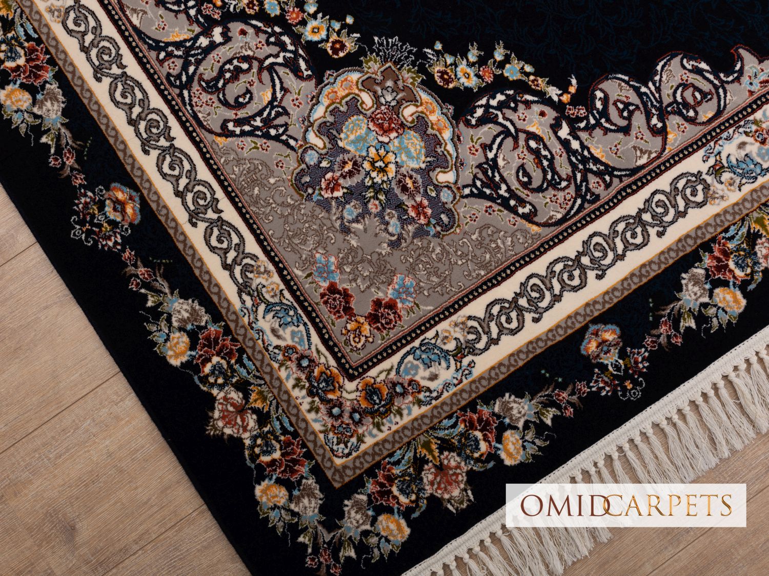 قالین 700 شانه * Donkerblauw Tapijt Laagpolig Klassiek Vloerkleed - Omid Premium Classic - 1,5 Miljoen punten/m²