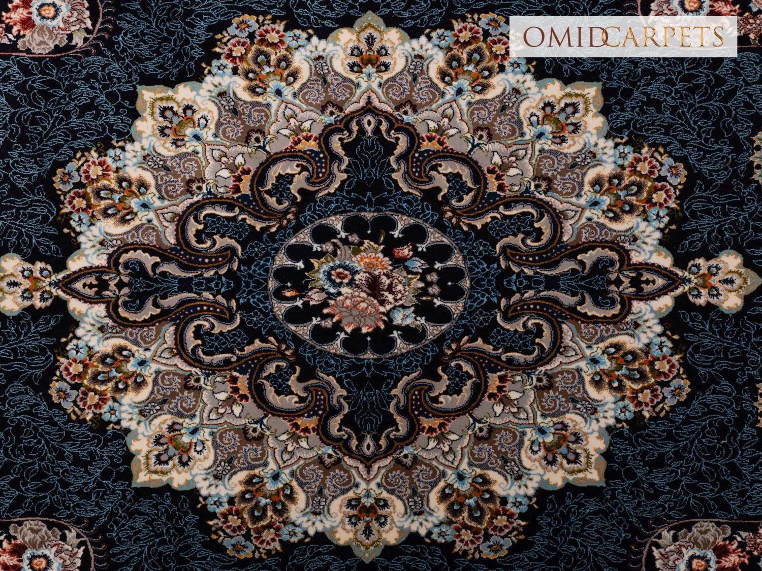 قالین 700 شانه * Donkerblauw Tapijt Laagpolig Klassiek Vloerkleed - Omid Premium Classic - 1,5 Miljoen punten/m²