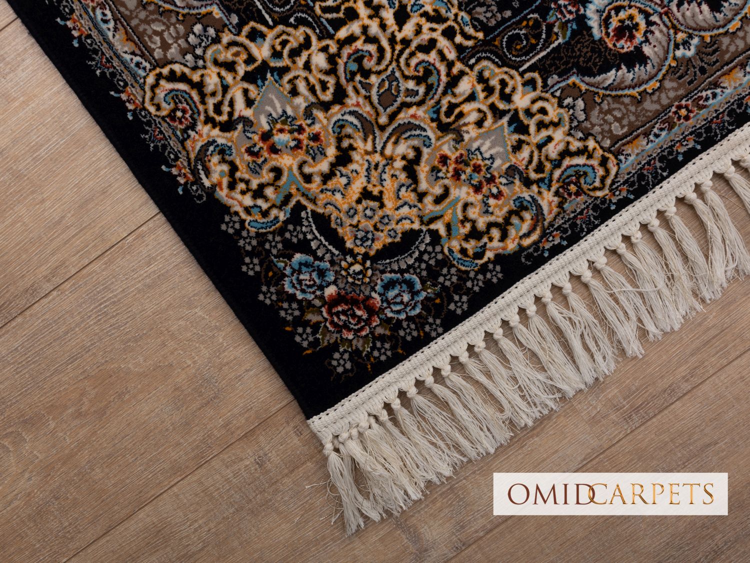 Donkerblauw Tapijt Laagpolig Klassiek Vloerkleed - Omid Premium Classic - 1,5 Miljoen punten/m²